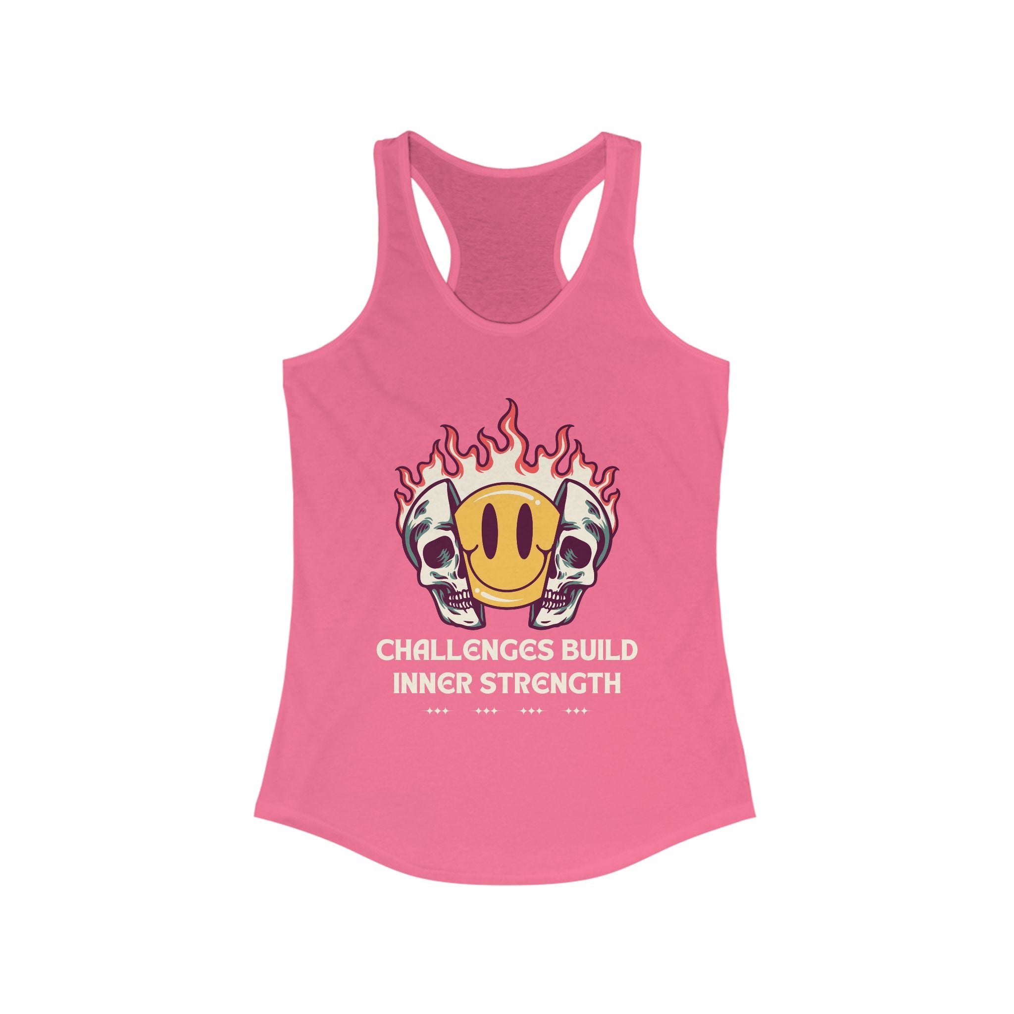 Workout Tank Tops for Women - Gym Exercise Athletic - Yoga Tops Racerback Sports Shirts - Inner Strength - Shirt Print