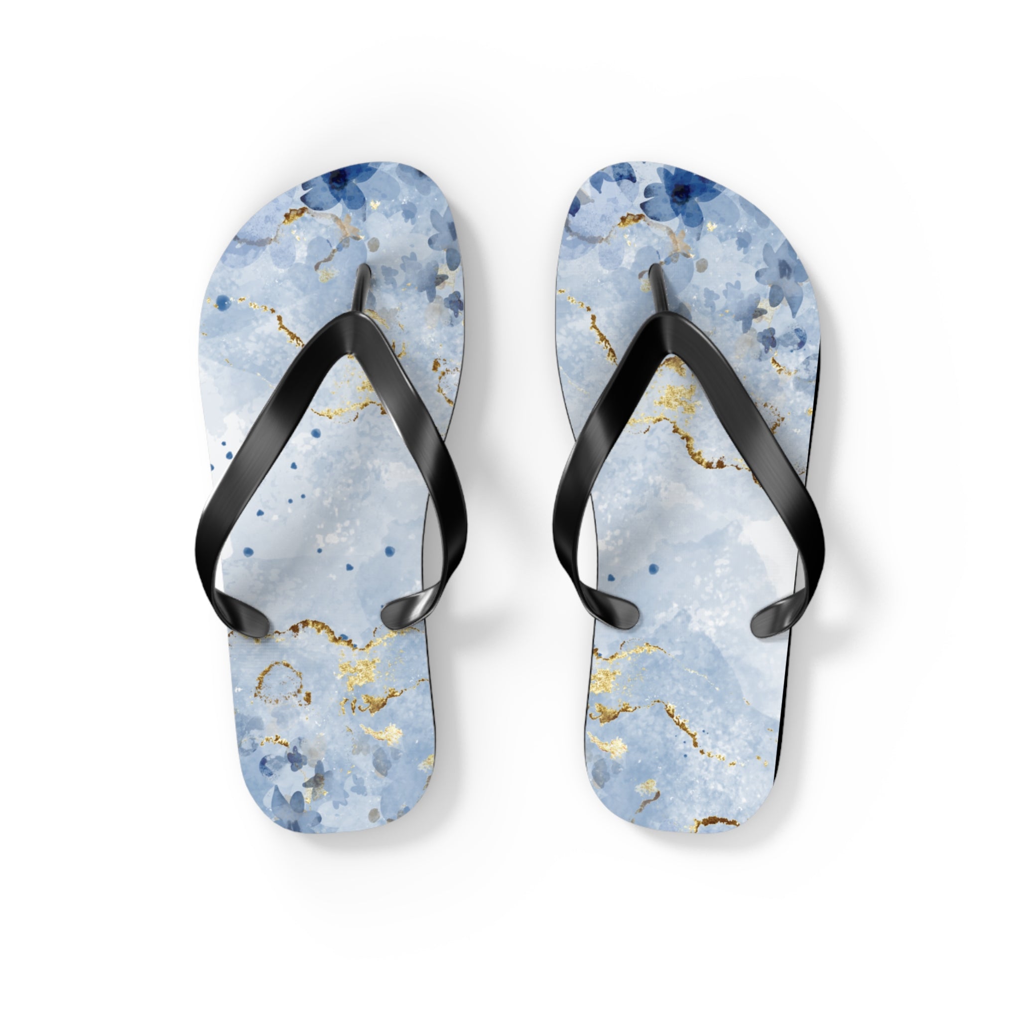 Blue And Gold Design, Flip Flops for Women, Cute Designs, Everyday Use, Indoor Sleepers
