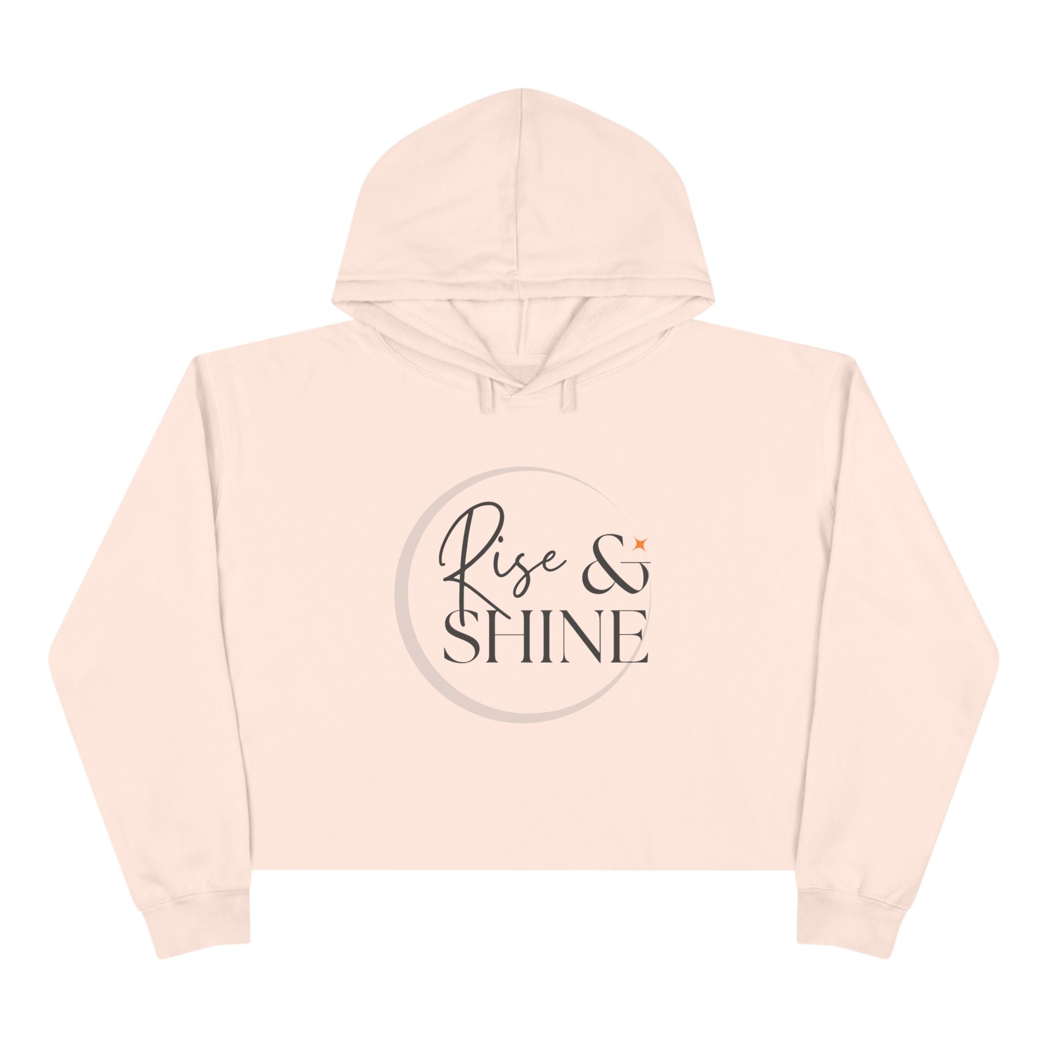 Rise and Shine Casual Hoodie, Women's Cropped Sweatshirt Fleece Pullover, Crop Hoodie for Women, Long Sleeve Crop Top, Cozy Cropped Hooded