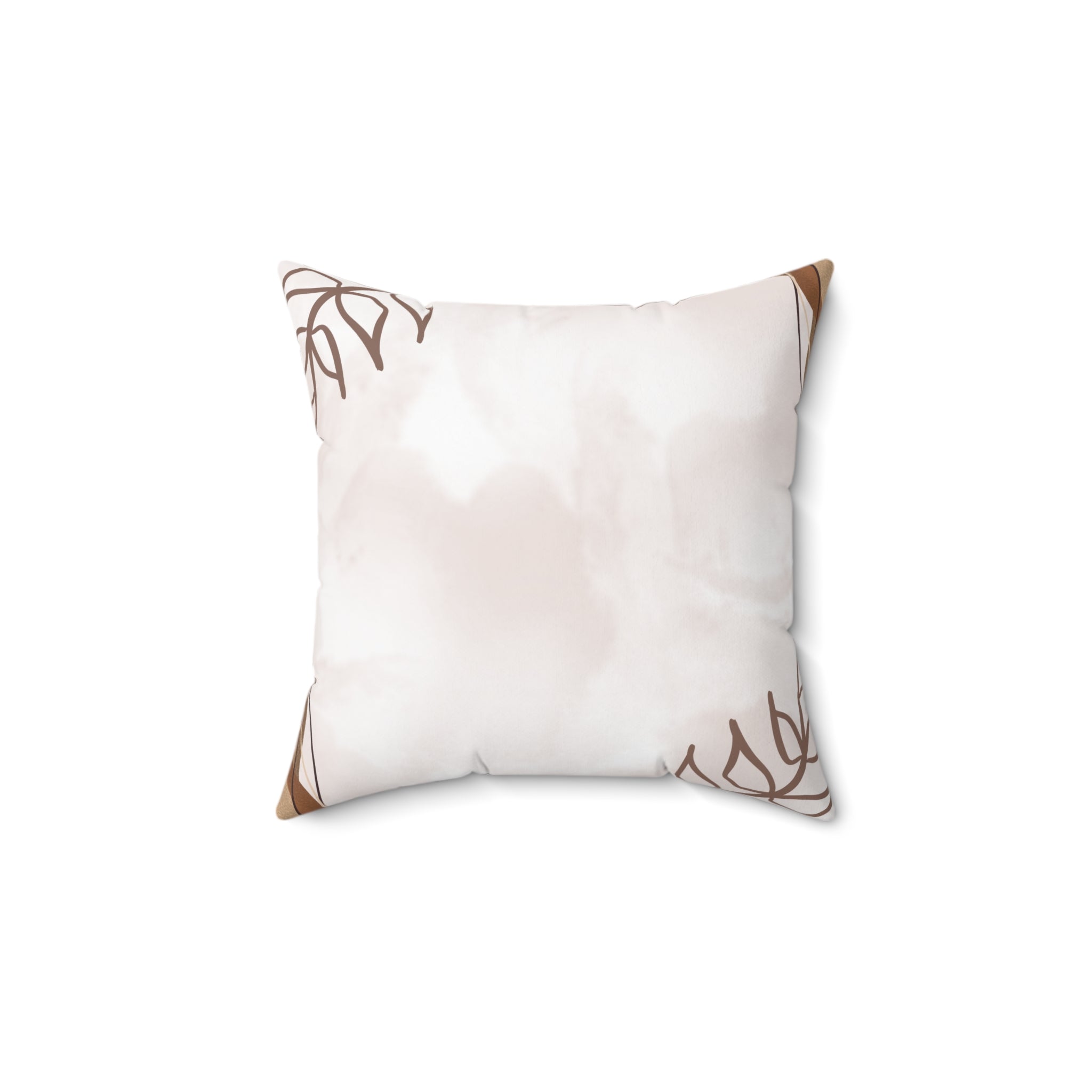 Beige and Brown Aesthetic Abstract Print Pillow Covers, Decorative Couch Sofa Accent Pillows, Living Room Spun Polyester Square Pillow