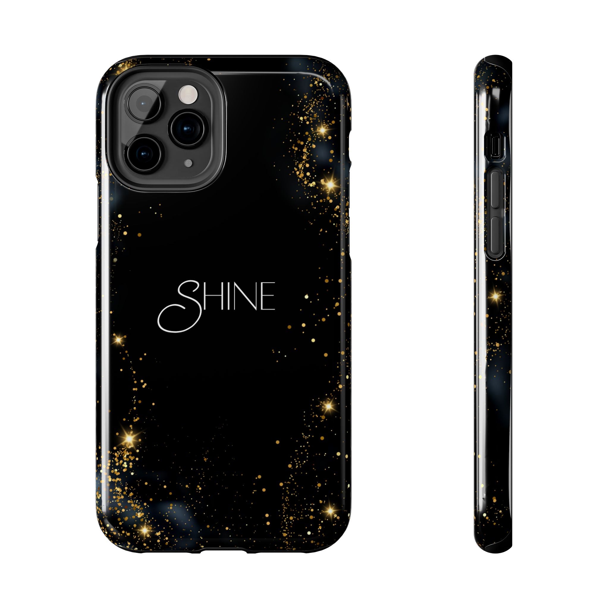 Black Shine Glitter, Elegant Phone Cases, Stylish Phone Covers, Chic Phone Protectors, Fashionable Case for Her, Trendy Smartphone Accessories
