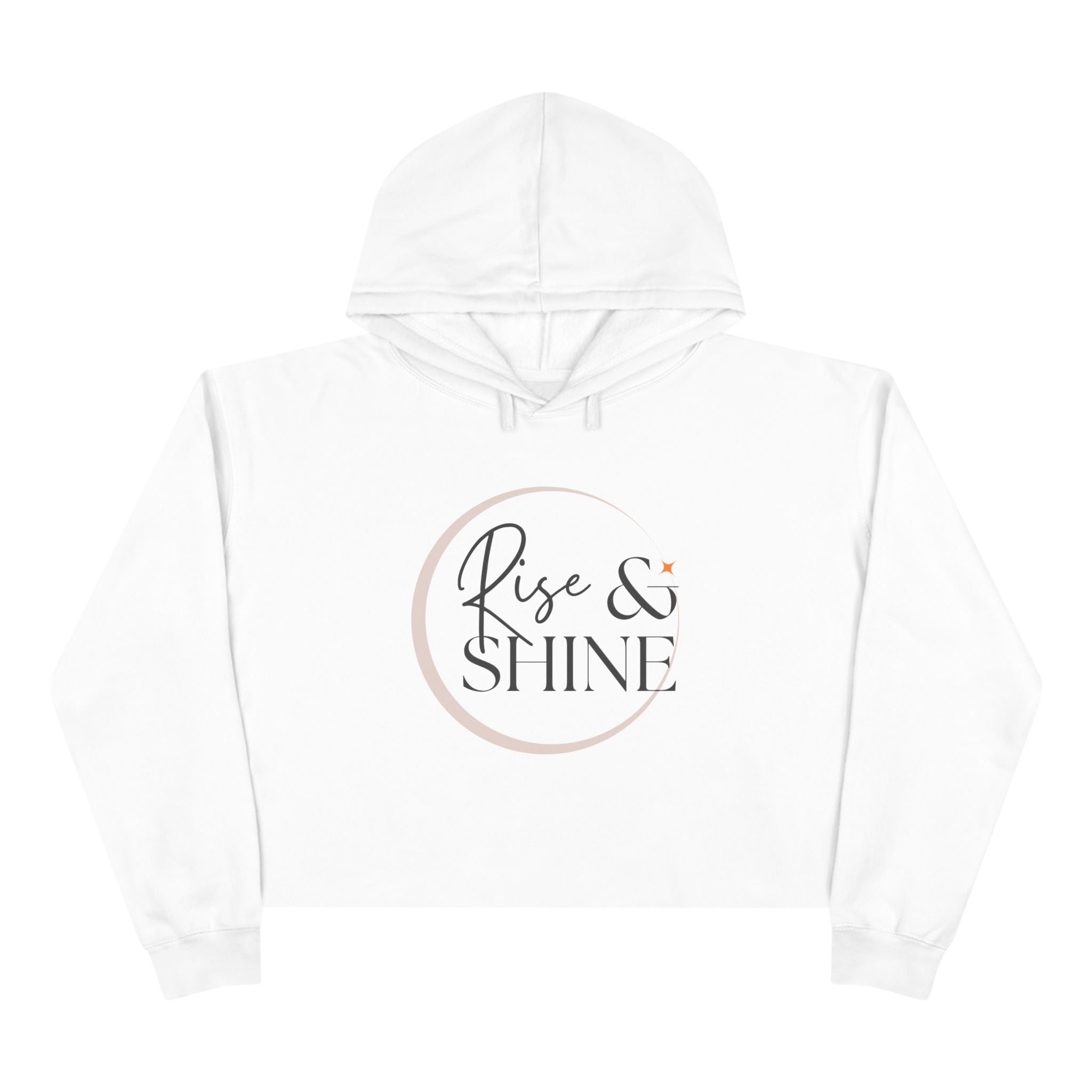 Rise and Shine Casual Hoodie, Women's Cropped Sweatshirt Fleece Pullover, Crop Hoodie for Women, Long Sleeve Crop Top, Cozy Cropped Hooded