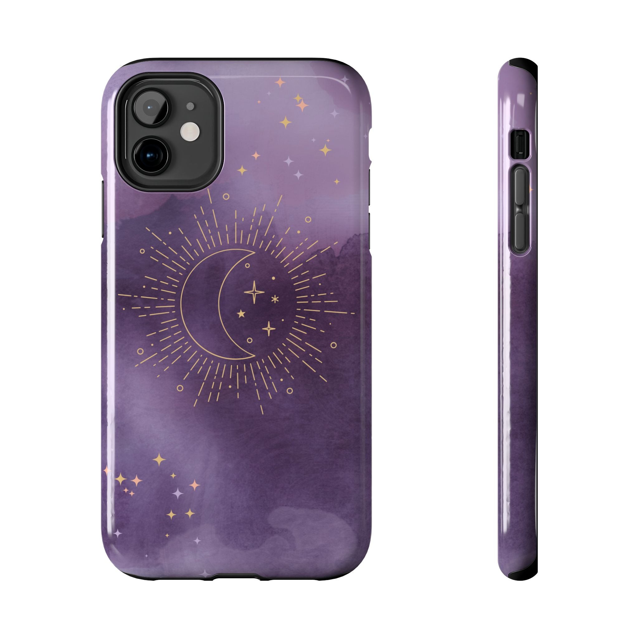 Purple Celestial Watercolor Design, Elegant Phone Cases, Stylish Phone Covers, Chic Phone Protectors, Fashionable Case for Her, Trendy Smartphone Accessories