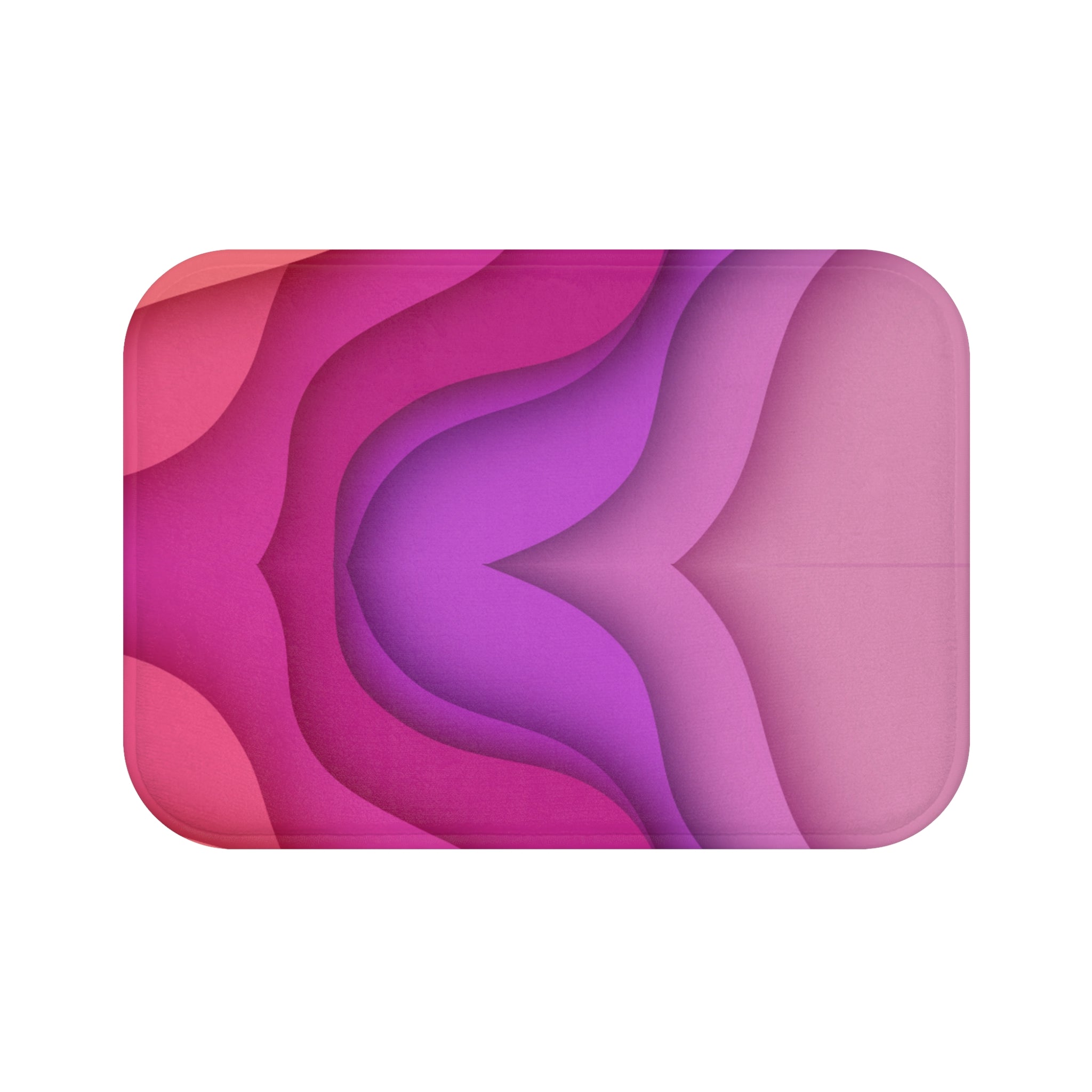 Pink Gradient Memory Foam Microfiber Bath Mat - Extra Soft Non-Slip Plush Rug, Machine Washable, Bathroom Floor, Tub & Shower