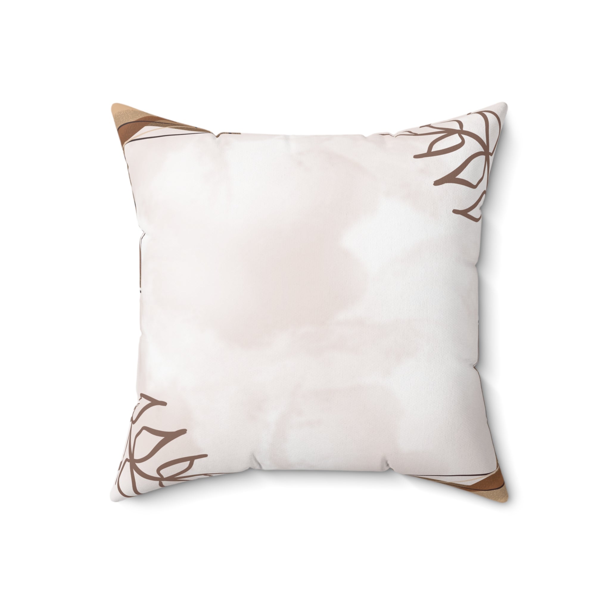 Beige and Brown Aesthetic Abstract Print Pillow Covers, Decorative Couch Sofa Accent Pillows, Living Room Spun Polyester Square Pillow