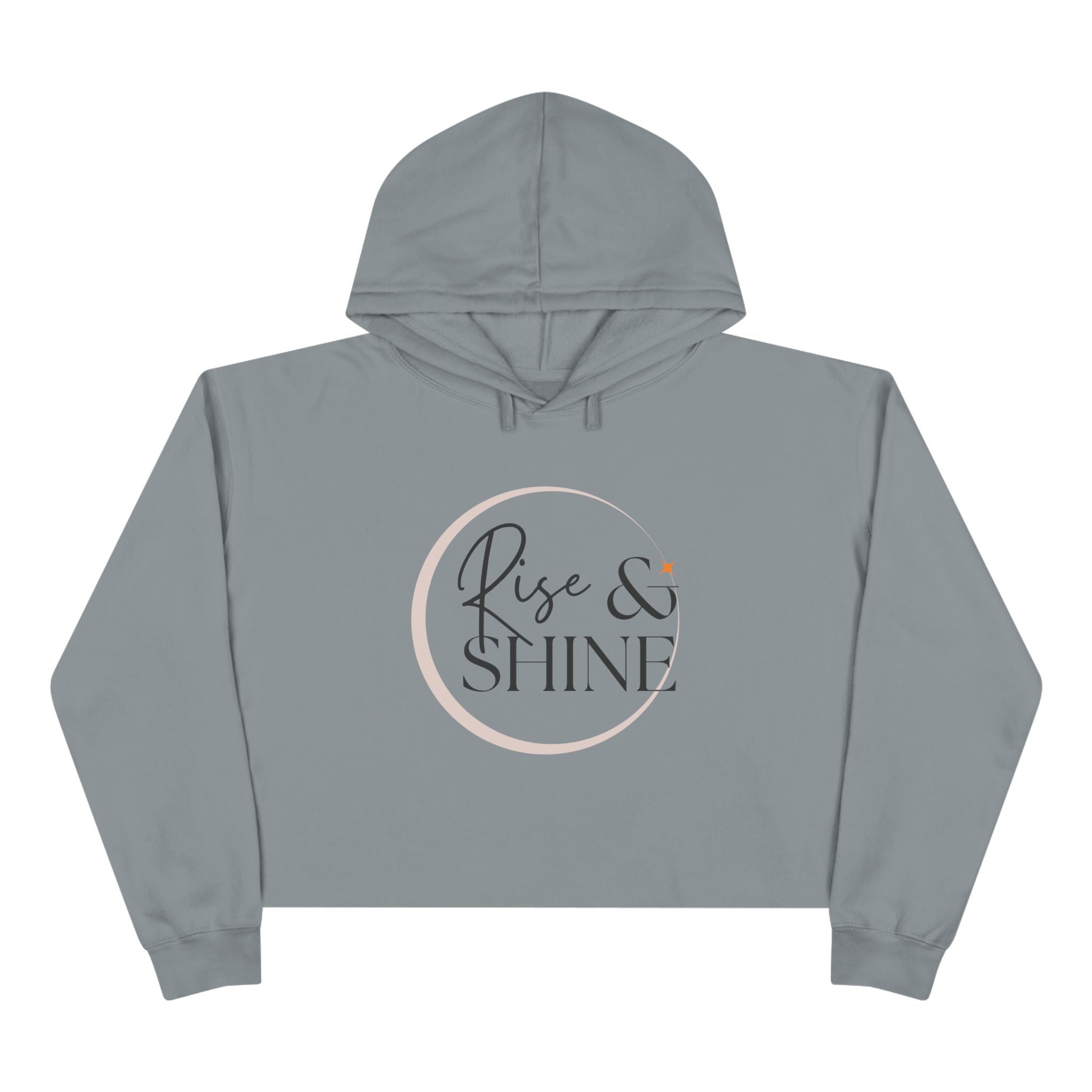 Rise and Shine Casual Hoodie, Women's Cropped Sweatshirt Fleece Pullover, Crop Hoodie for Women, Long Sleeve Crop Top, Cozy Cropped Hooded