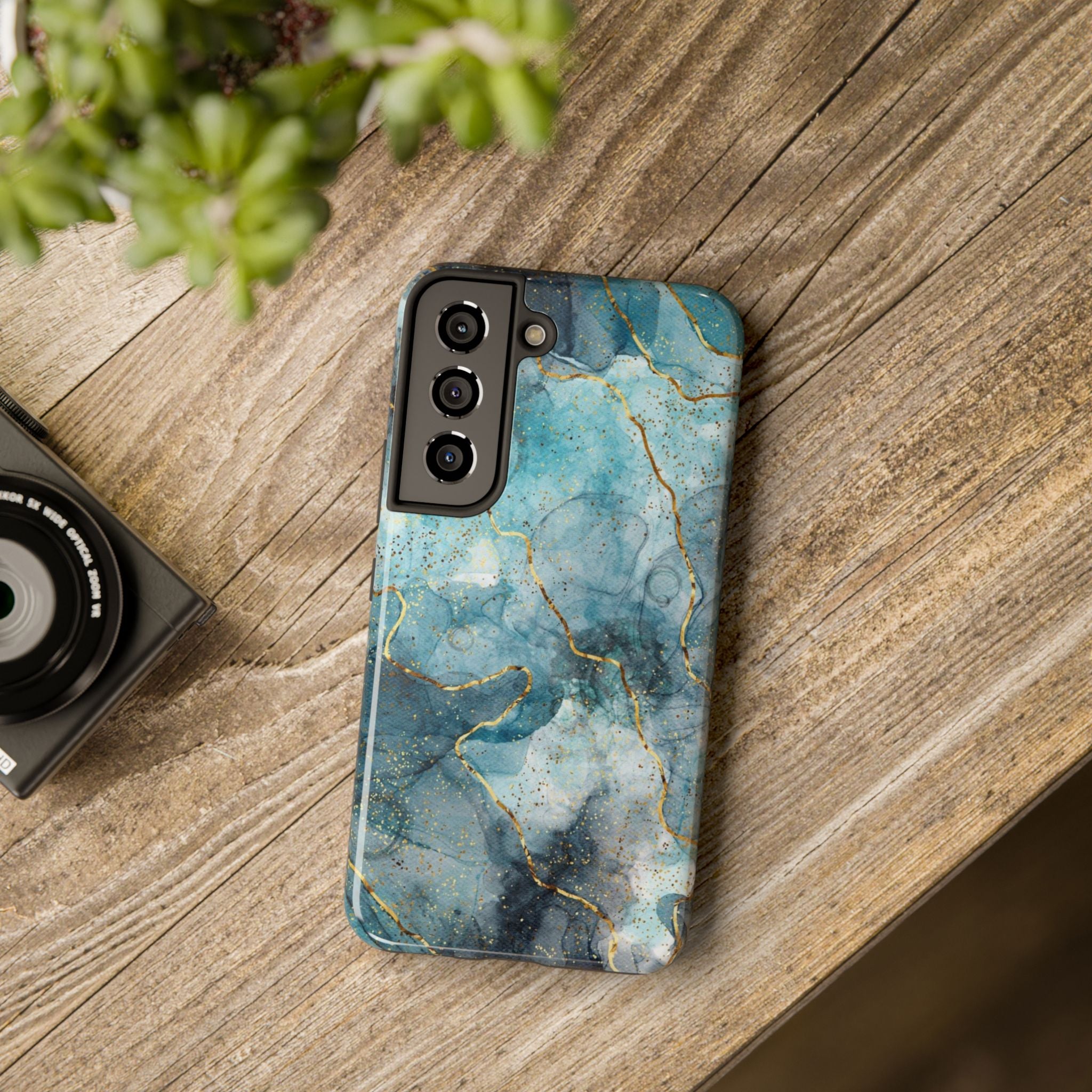 Blue Gold Marble, Elegant Phone Cases, Stylish Phone Covers, Chic Phone Protectors, Fashionable Case for Her, Trendy Smartphone Accessories