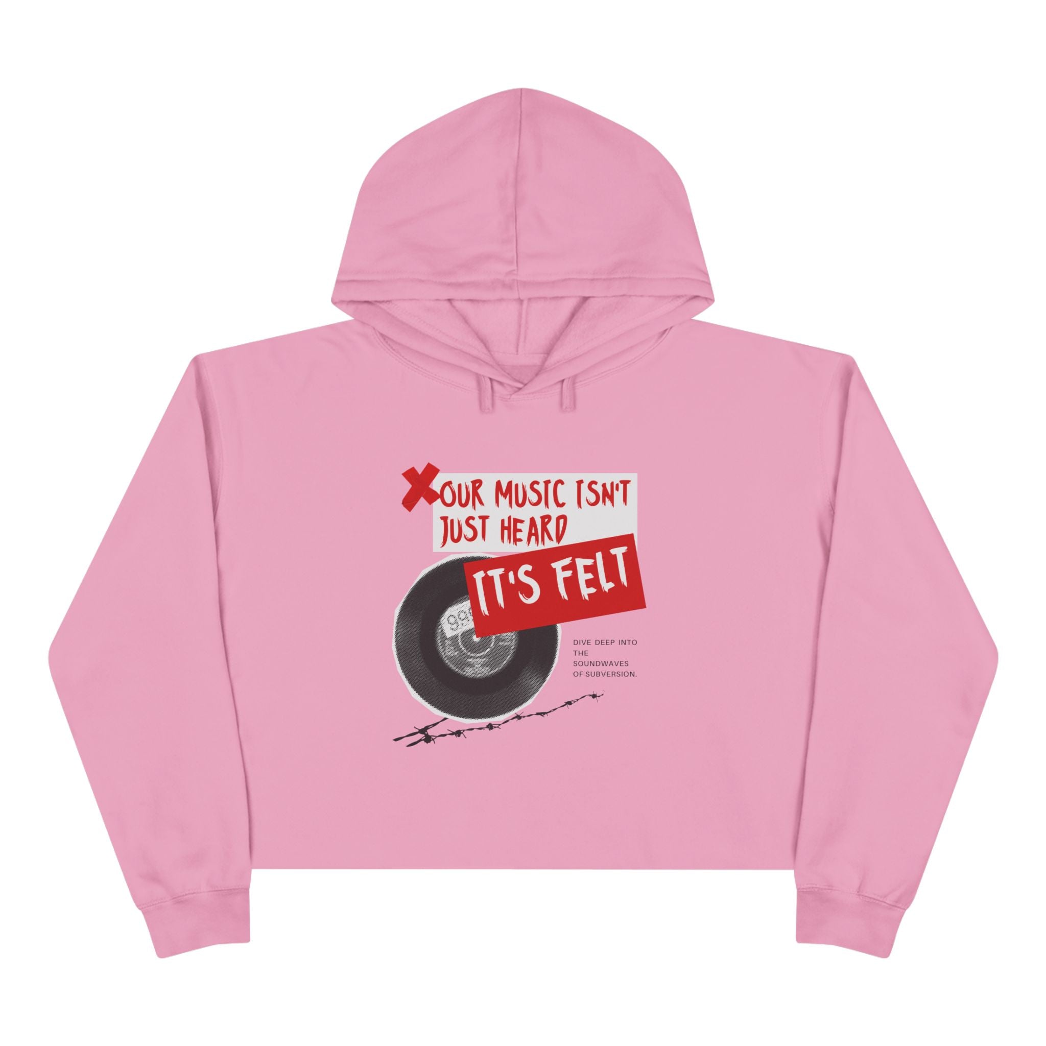 Grunge Music, Casual Hoodie, Women's Cropped Sweatshirt Fleece Pullover, Crop Hoodie for Women, Long Sleeve Crop Top, Cozy Cropped Hooded