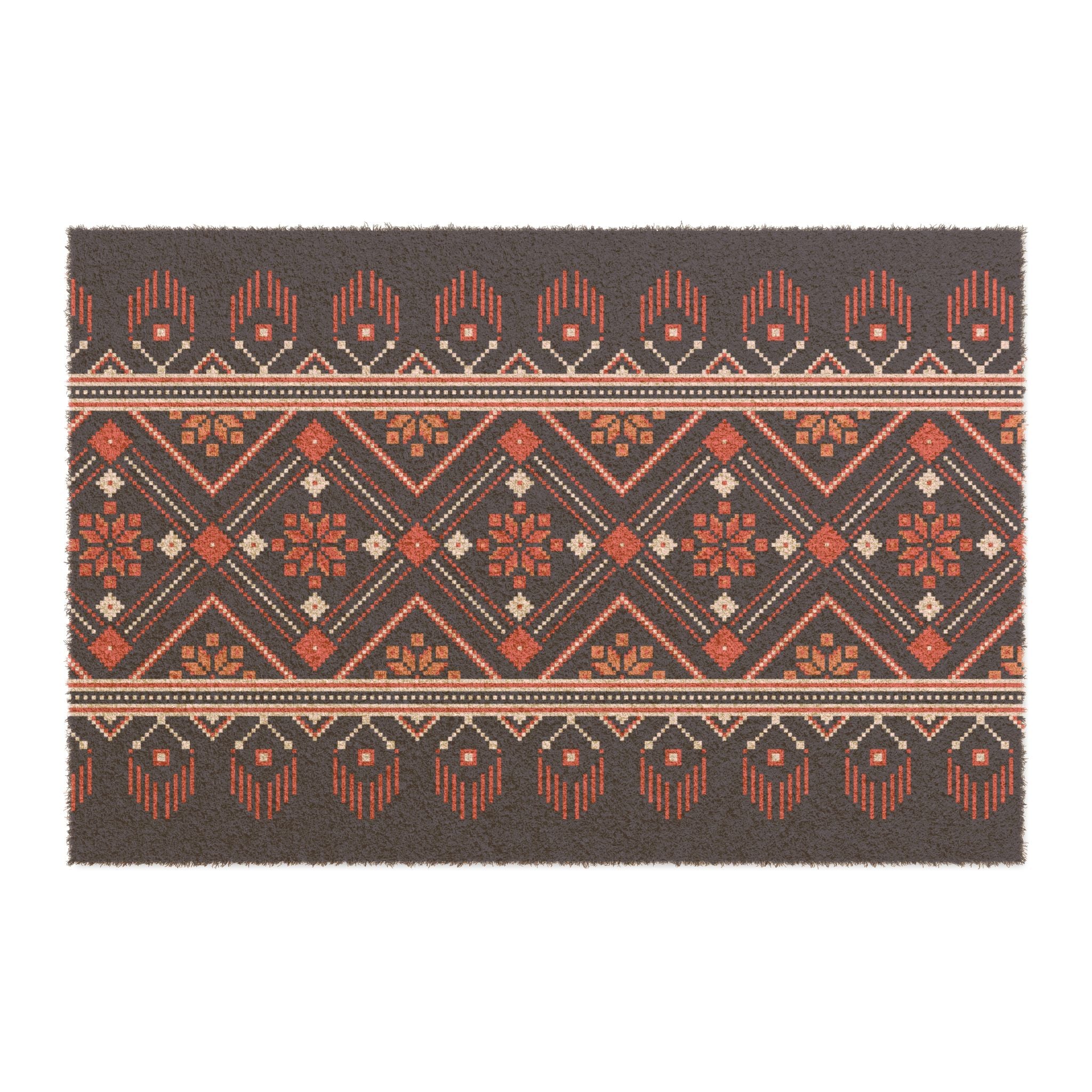Vyshyvanka Pattern, Coir Doormat, Welcome Mat for Front Door Decor, Floor Mats with Non-Slip Backing, Home Office