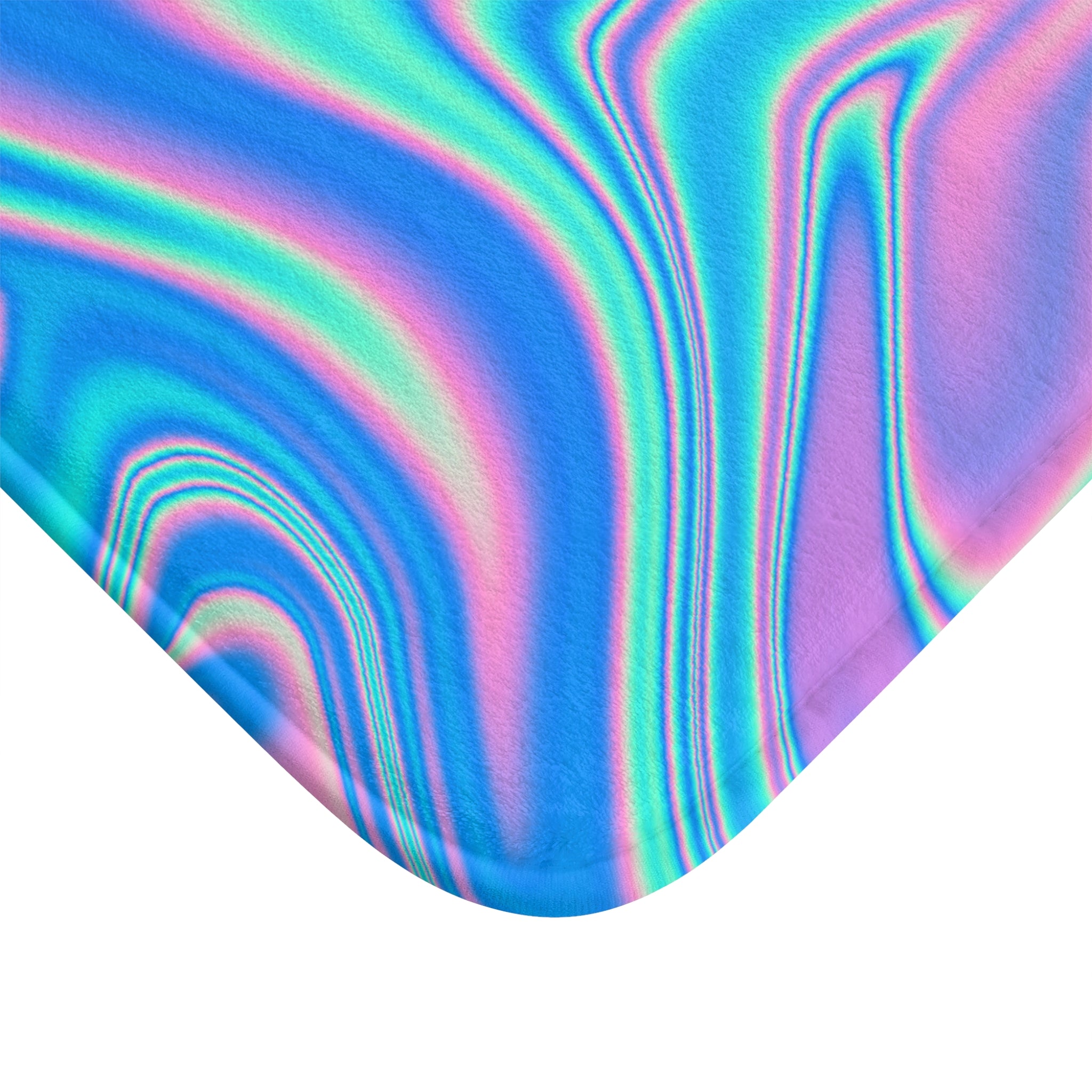 Blue Gradient Memory Foam Microfiber Bath Mat - Extra Soft Non-Slip Plush Rug, Machine Washable, Bathroom Floor, Tub & Shower