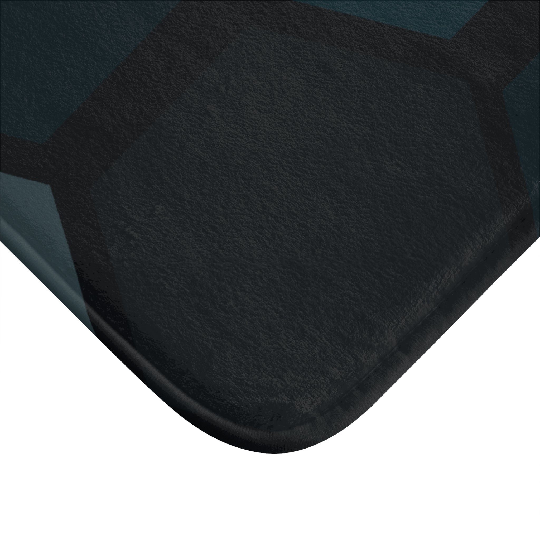 Black and Gray Memory Foam Microfiber Bath Mat - Extra Soft Non-Slip Plush Rug, Machine Washable, Bathroom Floor, Tub & Shower