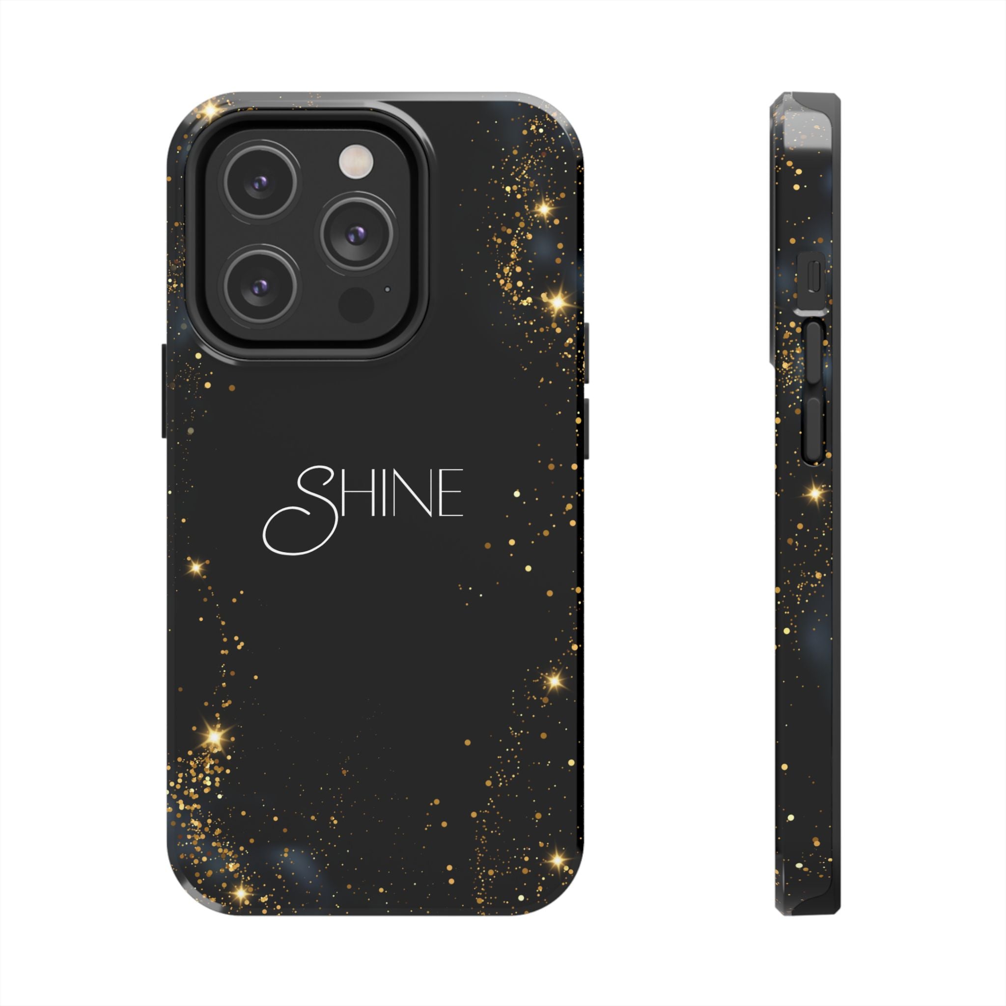 Black Shine Glitter, Elegant Phone Cases, Stylish Phone Covers, Chic Phone Protectors, Fashionable Case for Her, Trendy Smartphone Accessories