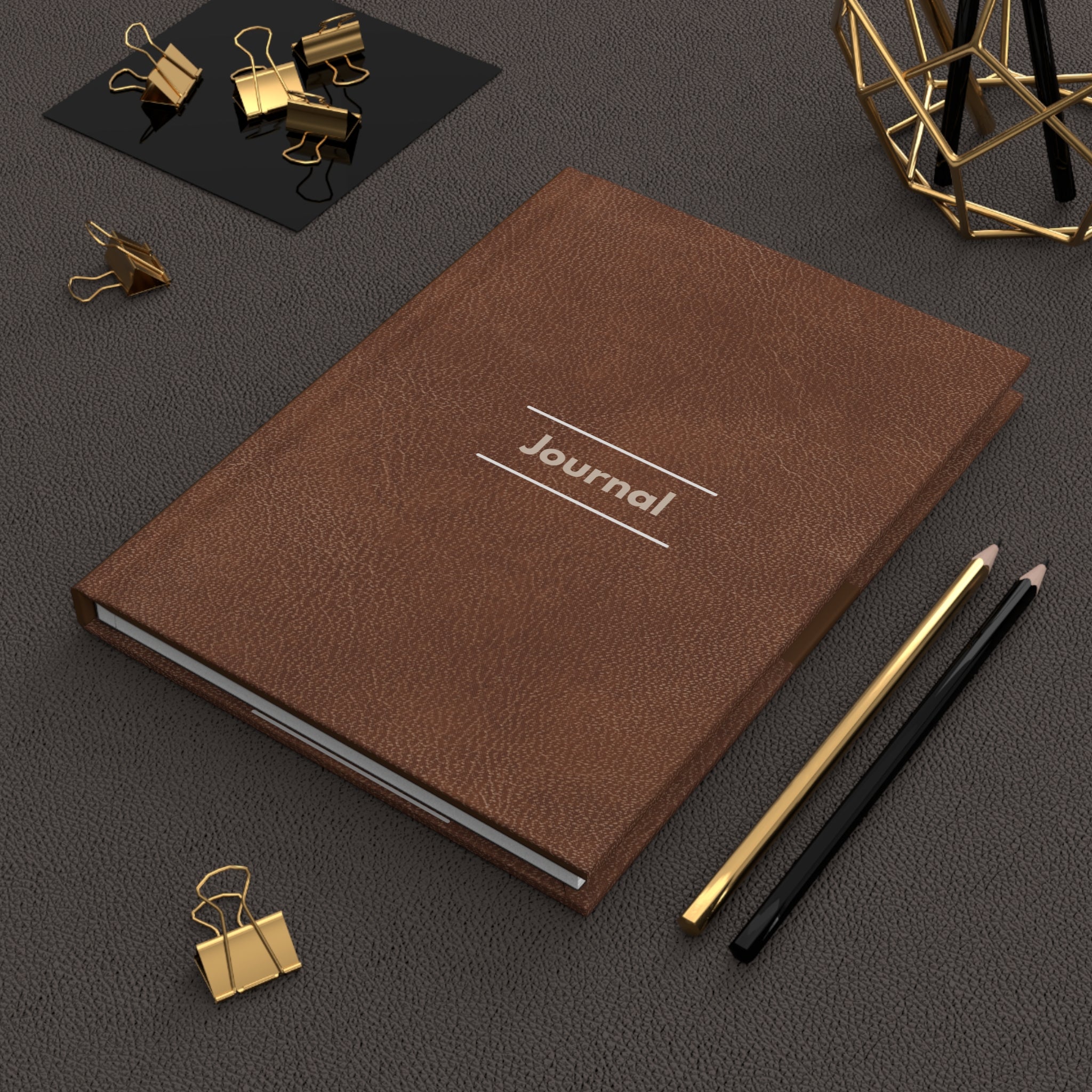 Brown Hardcover Journal Matte, Lined Pages Notebook for Writing, Bullet Journal, Travel Diary, Planner