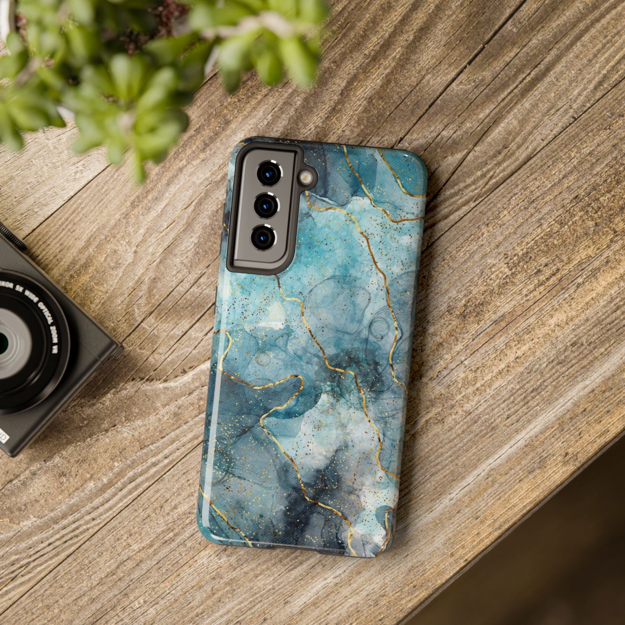 Blue Gold Marble, Elegant Phone Cases, Stylish Phone Covers, Chic Phone Protectors, Fashionable Case for Her, Trendy Smartphone Accessories