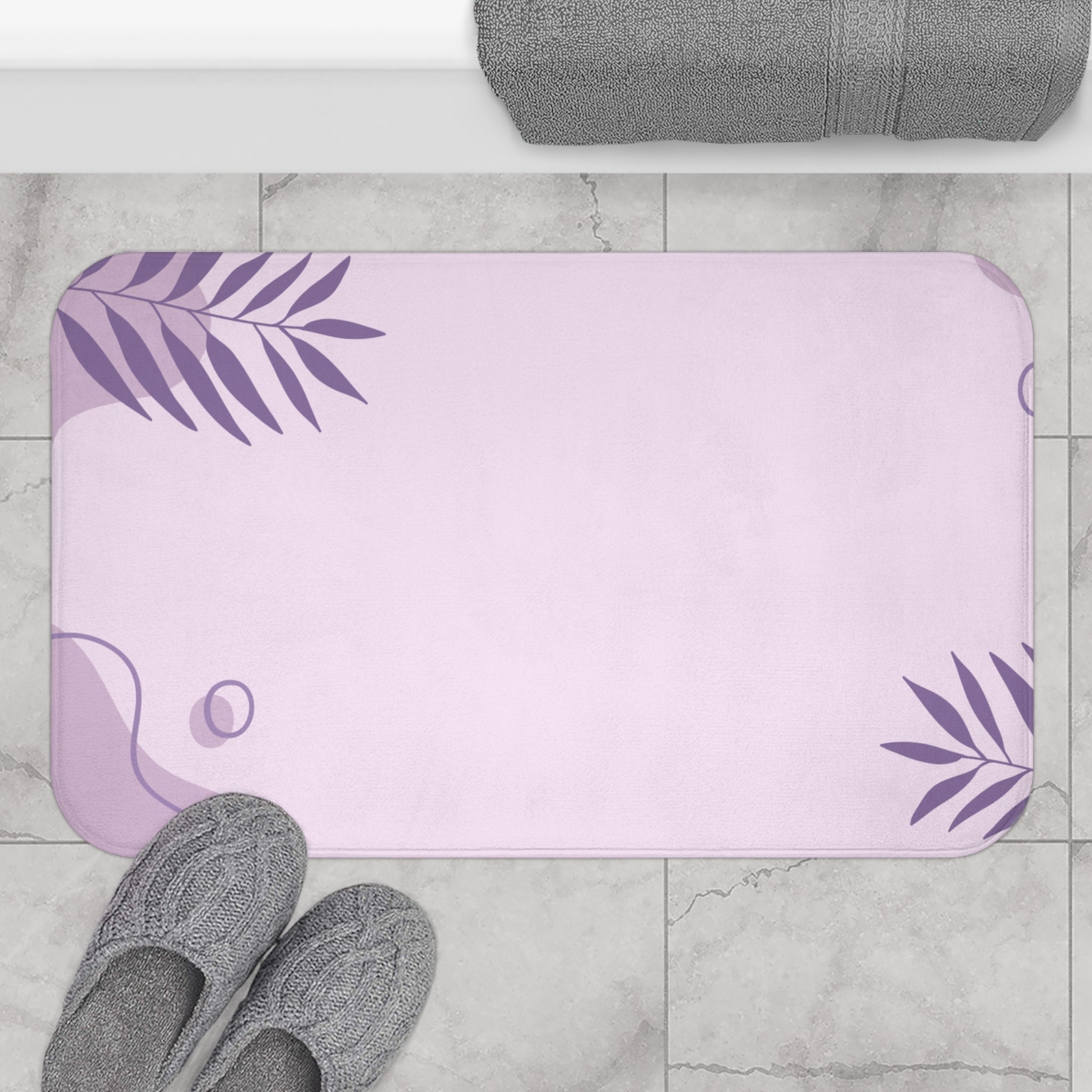Purple Violet Memory Foam Microfiber Bath Mat - Extra Soft Non-Slip Plush Rug, Machine Washable, Bathroom Floor, Tub & Shower