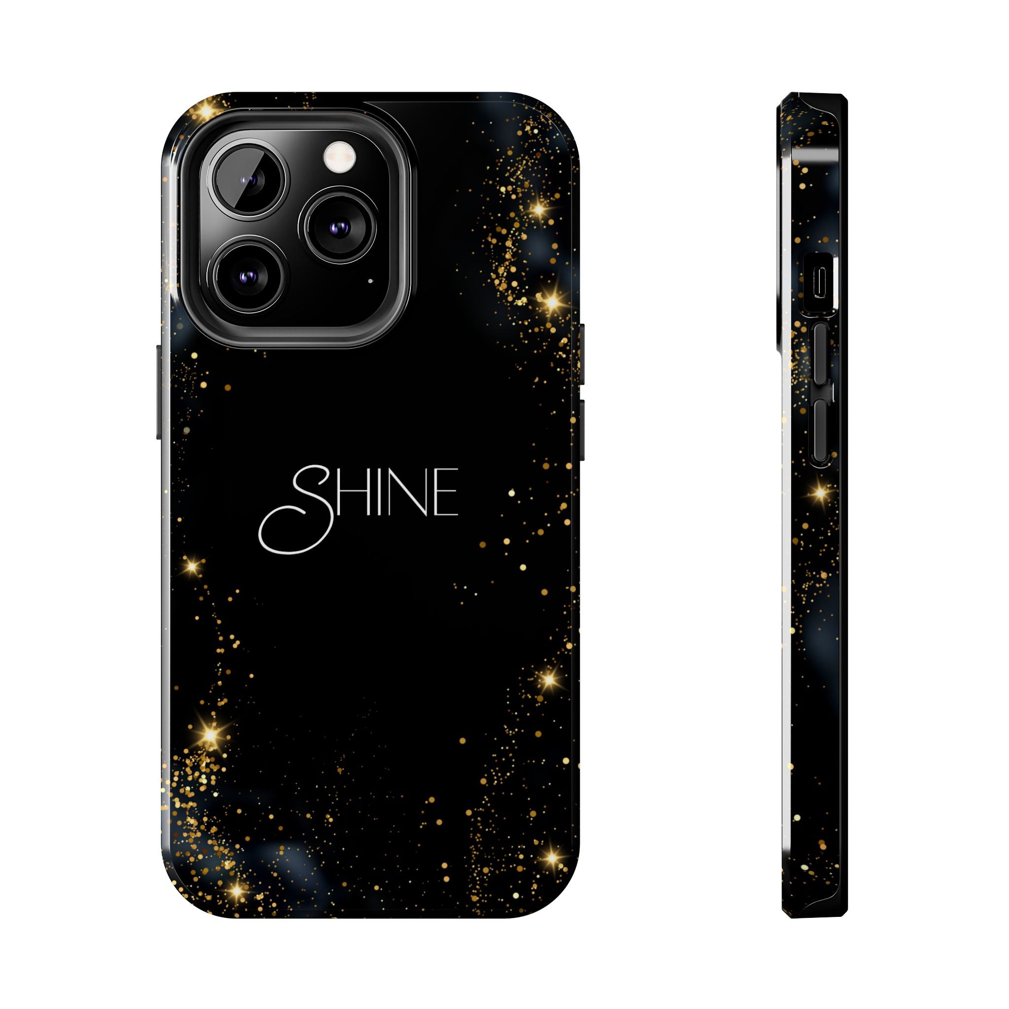 Black Shine Glitter, Elegant Phone Cases, Stylish Phone Covers, Chic Phone Protectors, Fashionable Case for Her, Trendy Smartphone Accessories