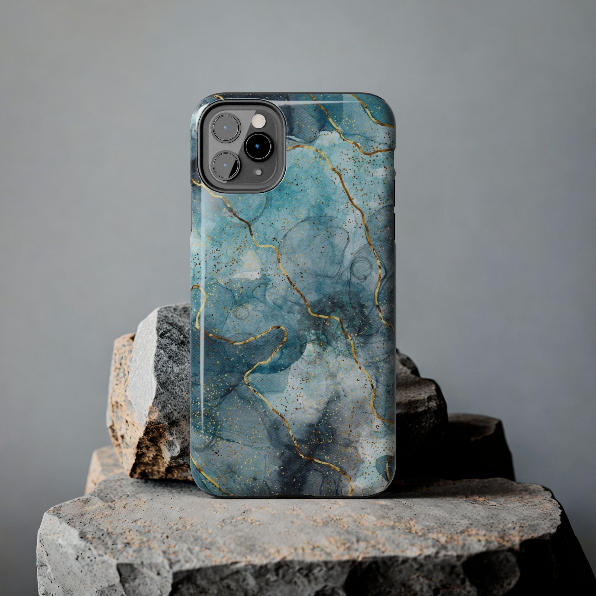 Blue Gold Marble, Elegant Phone Cases, Stylish Phone Covers, Chic Phone Protectors, Fashionable Case for Her, Trendy Smartphone Accessories
