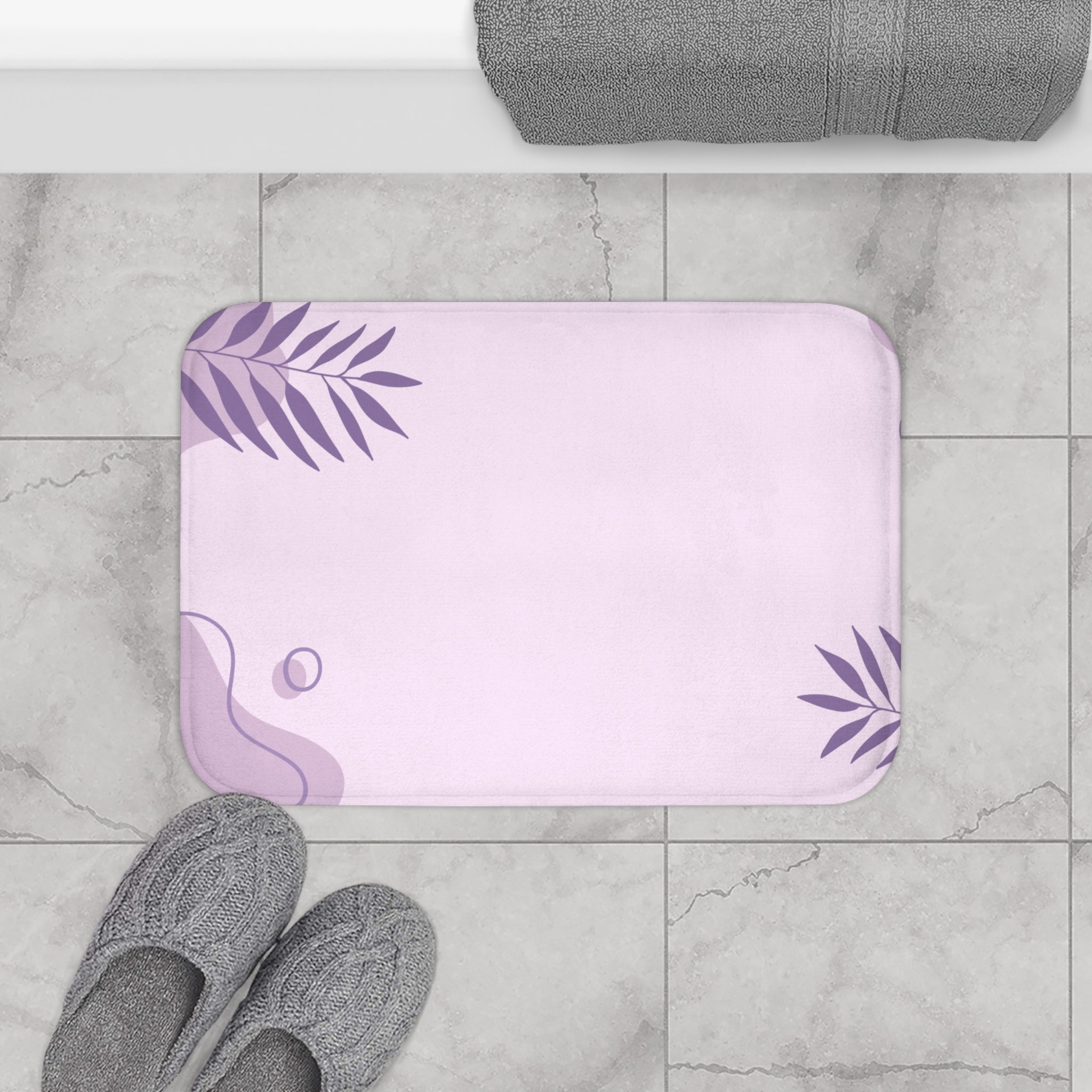 Purple Violet Memory Foam Microfiber Bath Mat - Extra Soft Non-Slip Plush Rug, Machine Washable, Bathroom Floor, Tub & Shower