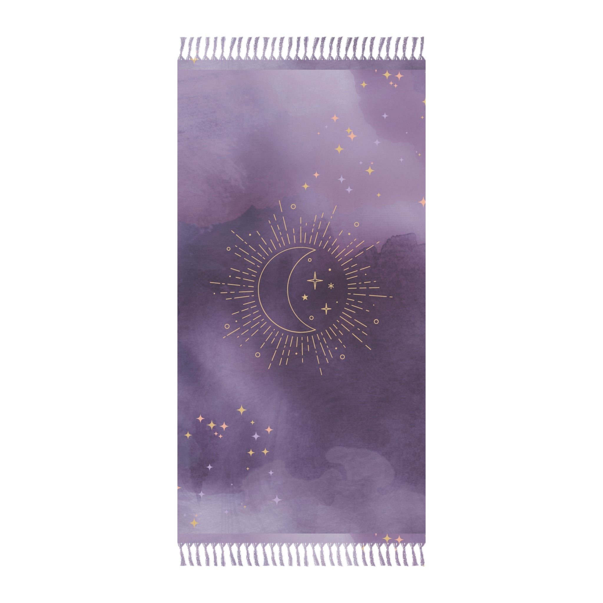 Purple Celestial Boho Beach Cloth, Stylish Gift for Her, Trendy Sarong, Summer Wrap, Beach Cover-Up, Bohemian Scarf