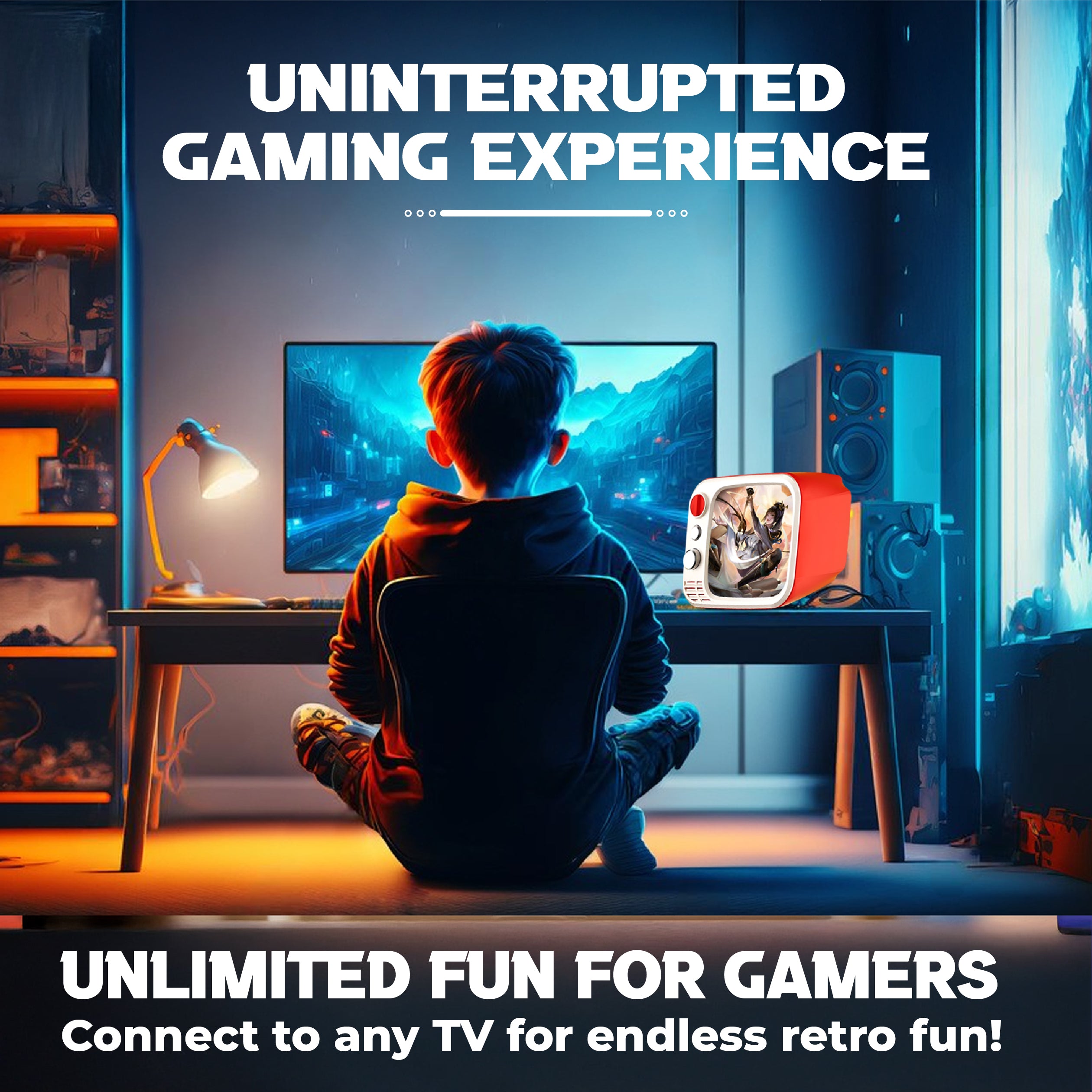 Tiny Arcade TV 3.5" Mini Retro Game - Two Player Playable TV Console & w/ Real Gameplay & Sound - 700+ Classic Video Games - H7 (Red)