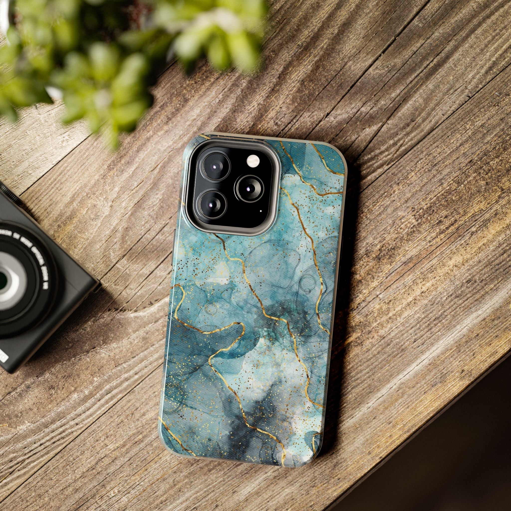 Blue Gold Marble, Elegant Phone Cases, Stylish Phone Covers, Chic Phone Protectors, Fashionable Case for Her, Trendy Smartphone Accessories