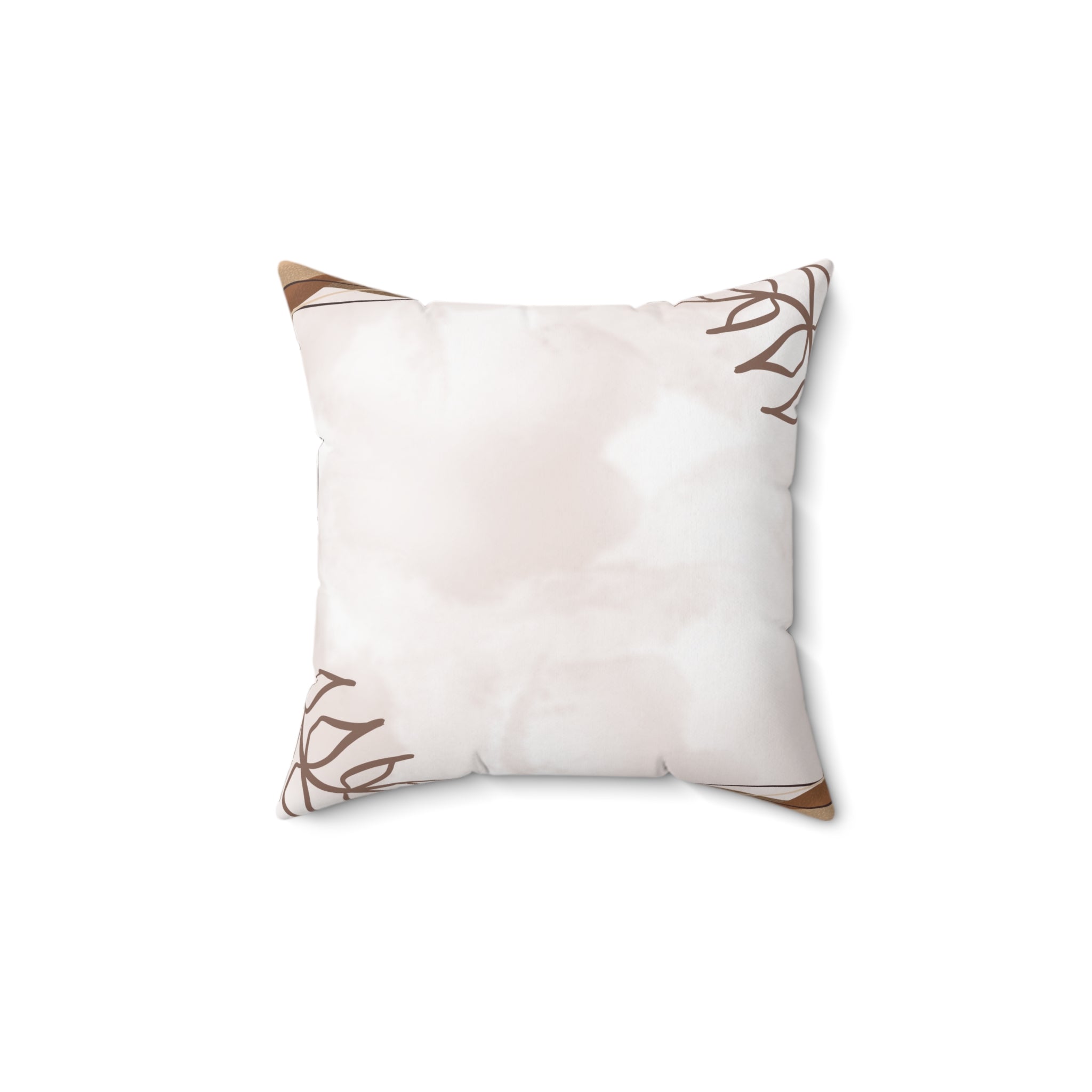 Beige and Brown Aesthetic Abstract Print Pillow Covers, Decorative Couch Sofa Accent Pillows, Living Room Spun Polyester Square Pillow