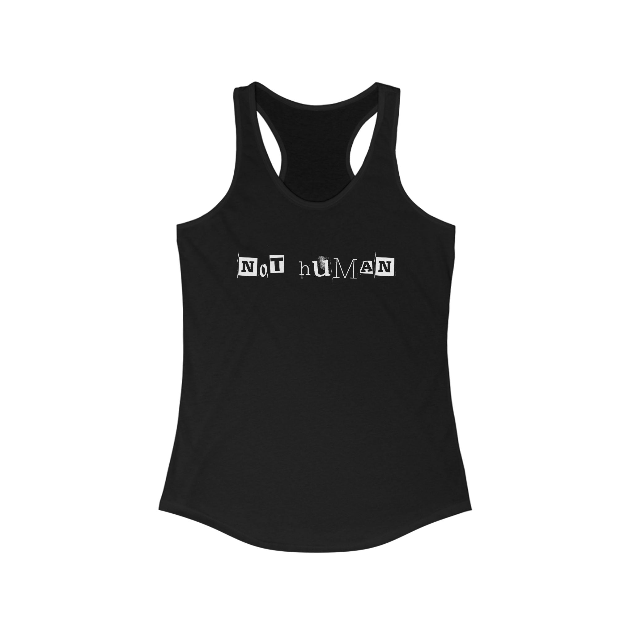 Workout Tank Tops for Women - Gym Exercise Athletic - Yoga Tops Racerback Sports Shirts - Not Human - Shirt Print