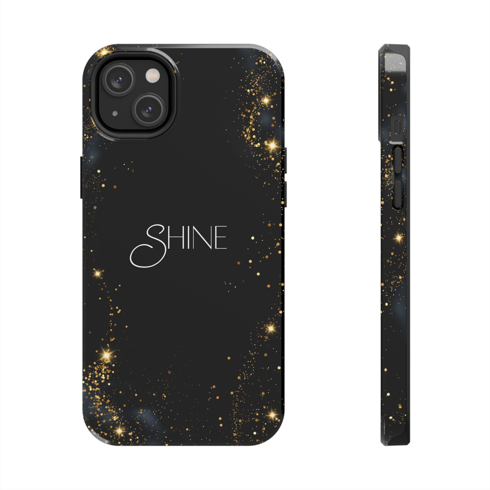 Black Shine Glitter, Elegant Phone Cases, Stylish Phone Covers, Chic Phone Protectors, Fashionable Case for Her, Trendy Smartphone Accessories