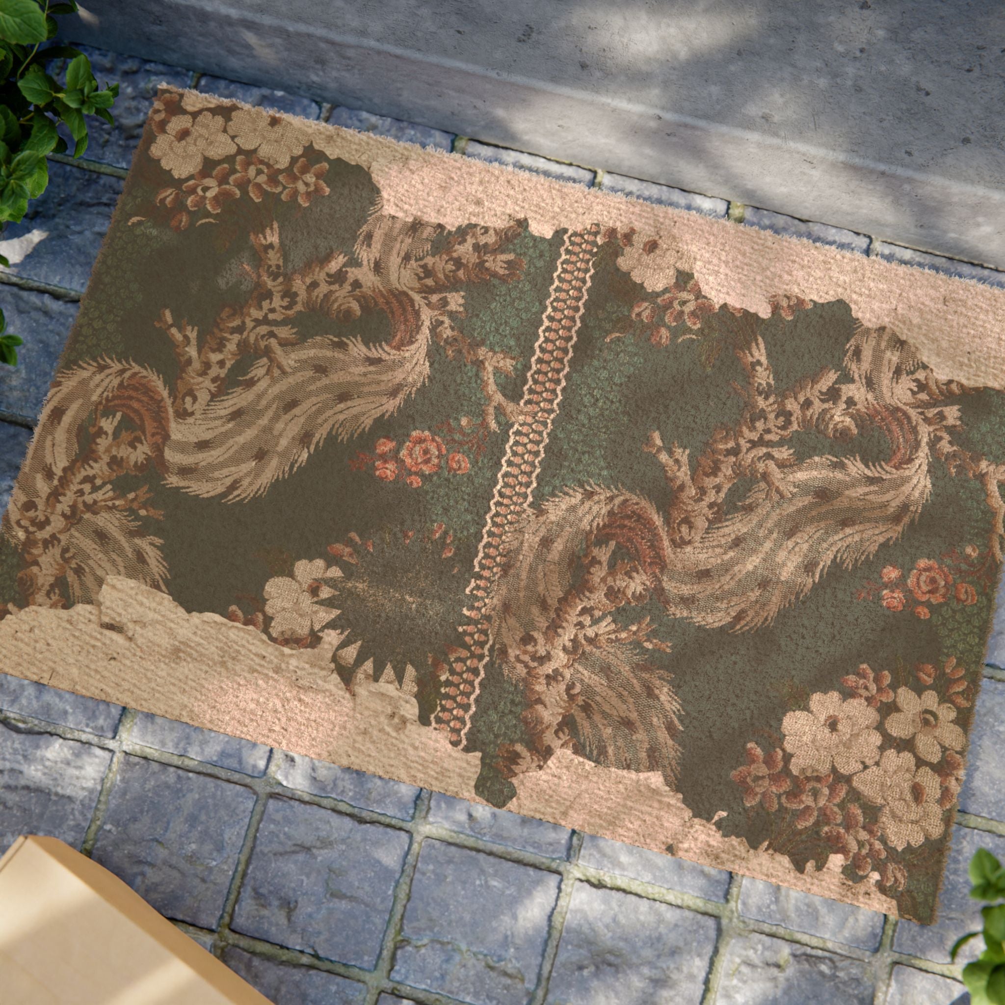 Vintage Art Painting Pattern, Coir Doormat, Welcome Mat for Front Door Decor, Floor Mats with Non-Slip Backing, Home Office