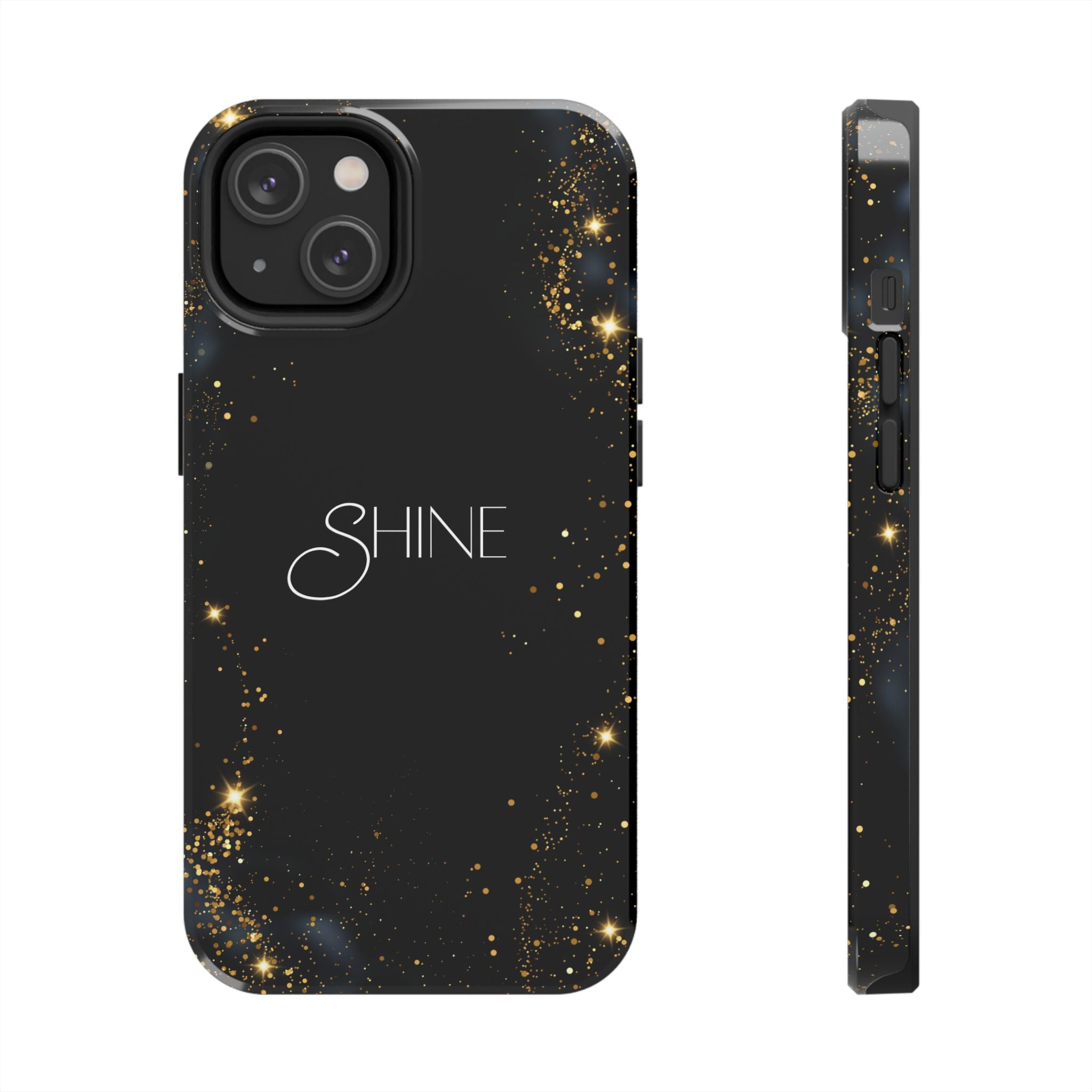 Black Shine Glitter, Elegant Phone Cases, Stylish Phone Covers, Chic Phone Protectors, Fashionable Case for Her, Trendy Smartphone Accessories