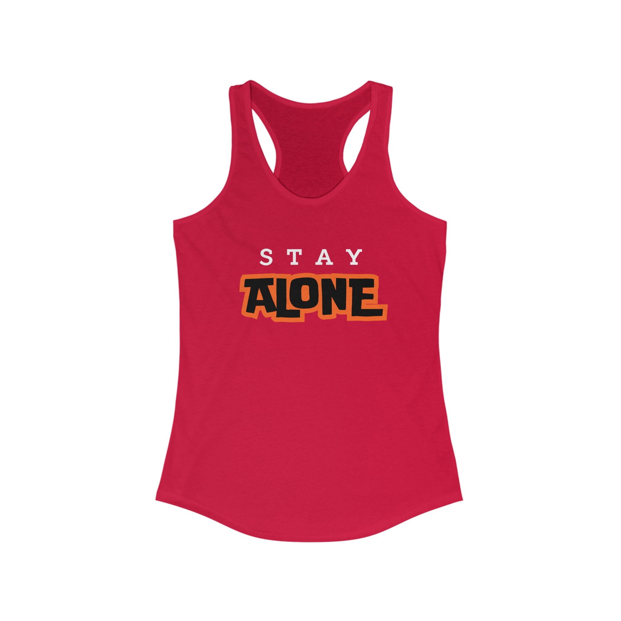Workout Tank Tops for Women - Gym Exercise Athletic - Yoga Tops Racerback Sports Shirts - Stay Alone - Shirt Print