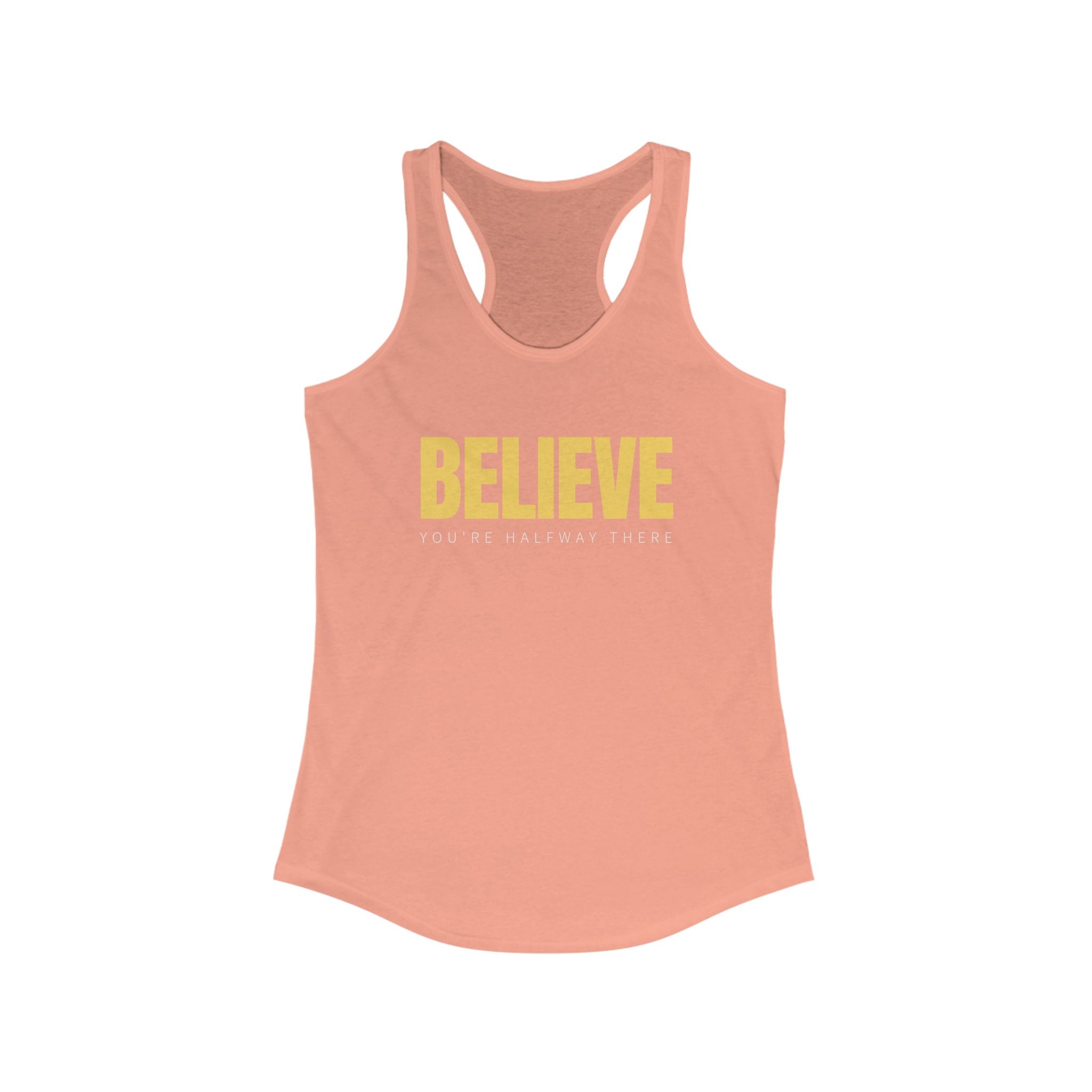 Workout Tank Tops for Women - Gym Exercise Athletic - Yoga Tops Racerback Sports Shirts - Believe - Shirt Print