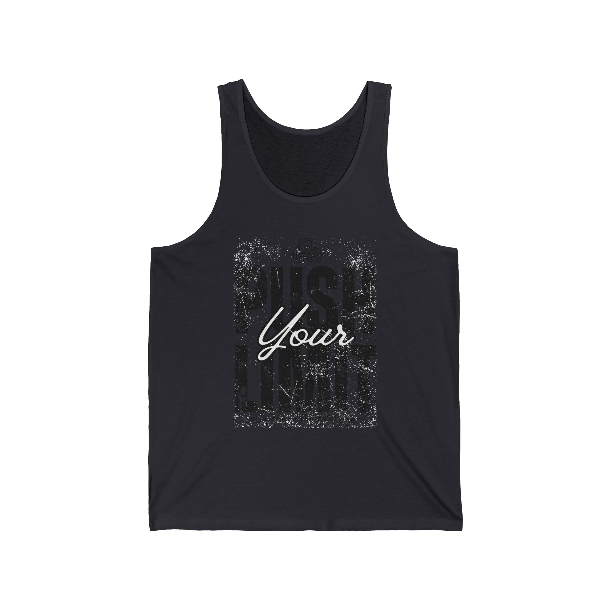 Push Yourself to The Limit, Gym Dudes Tank Top, Workout Sleeveless Shirt, Fitness Muscle Tee, Athletic Unisex Jersey Tank, Bodybuilding Tank, Exercise Vest