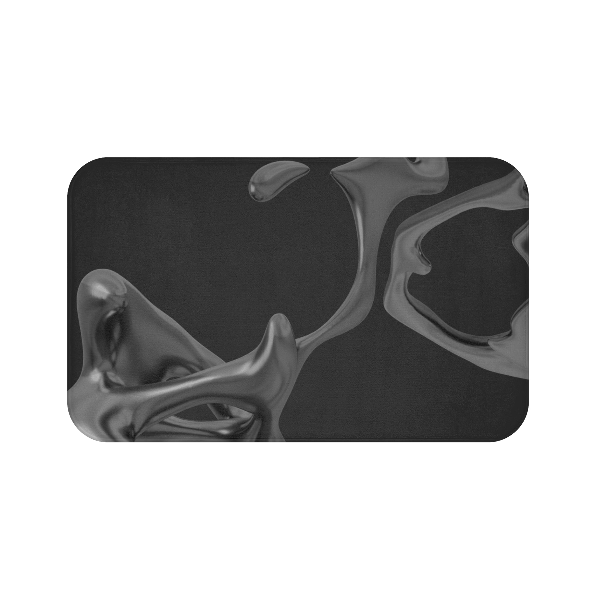 Charcoal Black Memory Foam Microfiber Bath Mat - Extra Soft Non-Slip Plush Rug, Machine Washable, Bathroom Floor, Tub & Shower