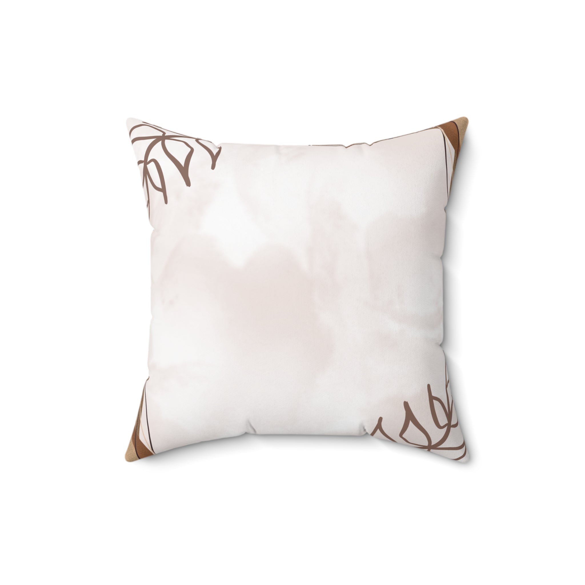 Beige and Brown Aesthetic Abstract Print Pillow Covers, Decorative Couch Sofa Accent Pillows, Living Room Spun Polyester Square Pillow