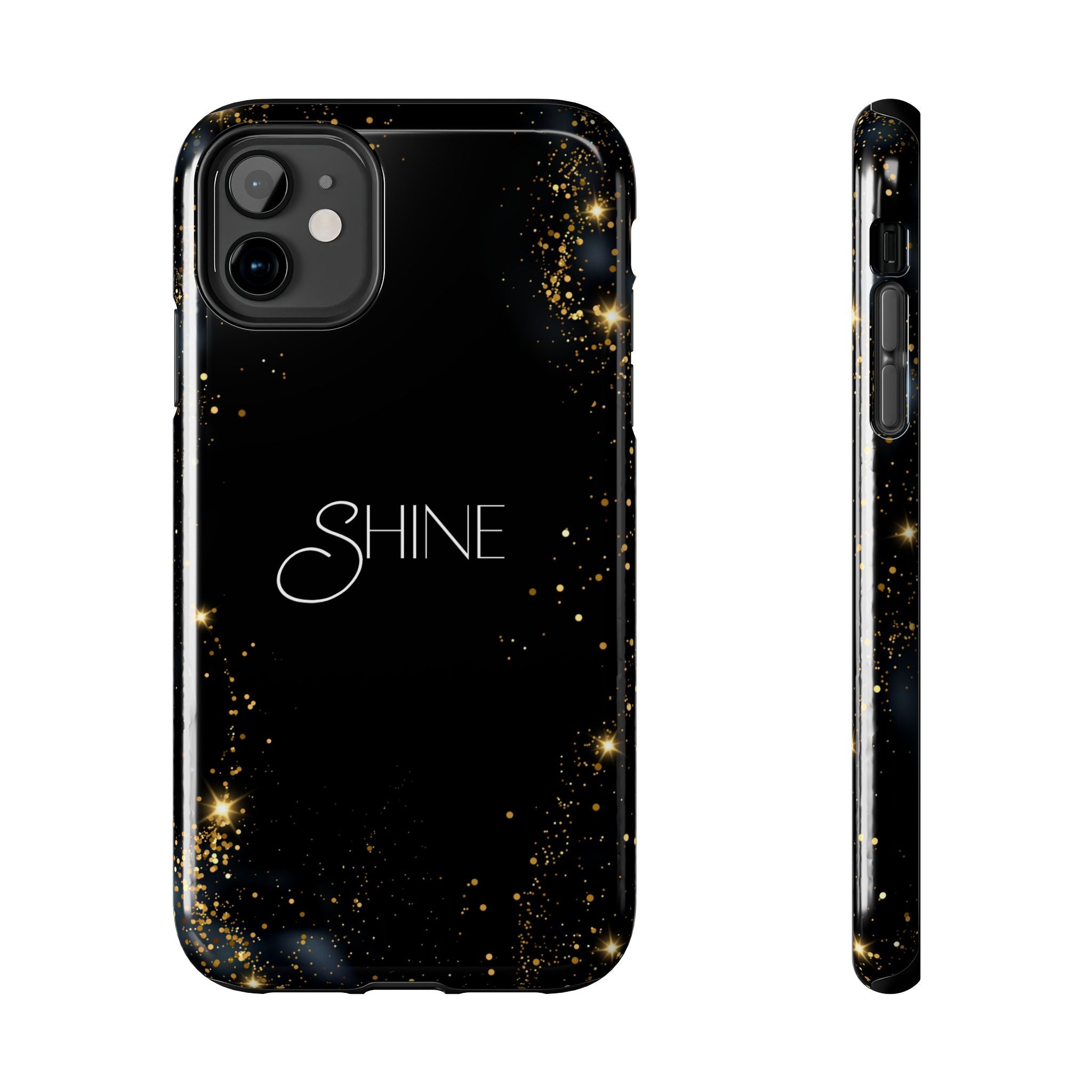 Black Shine Glitter, Elegant Phone Cases, Stylish Phone Covers, Chic Phone Protectors, Fashionable Case for Her, Trendy Smartphone Accessories