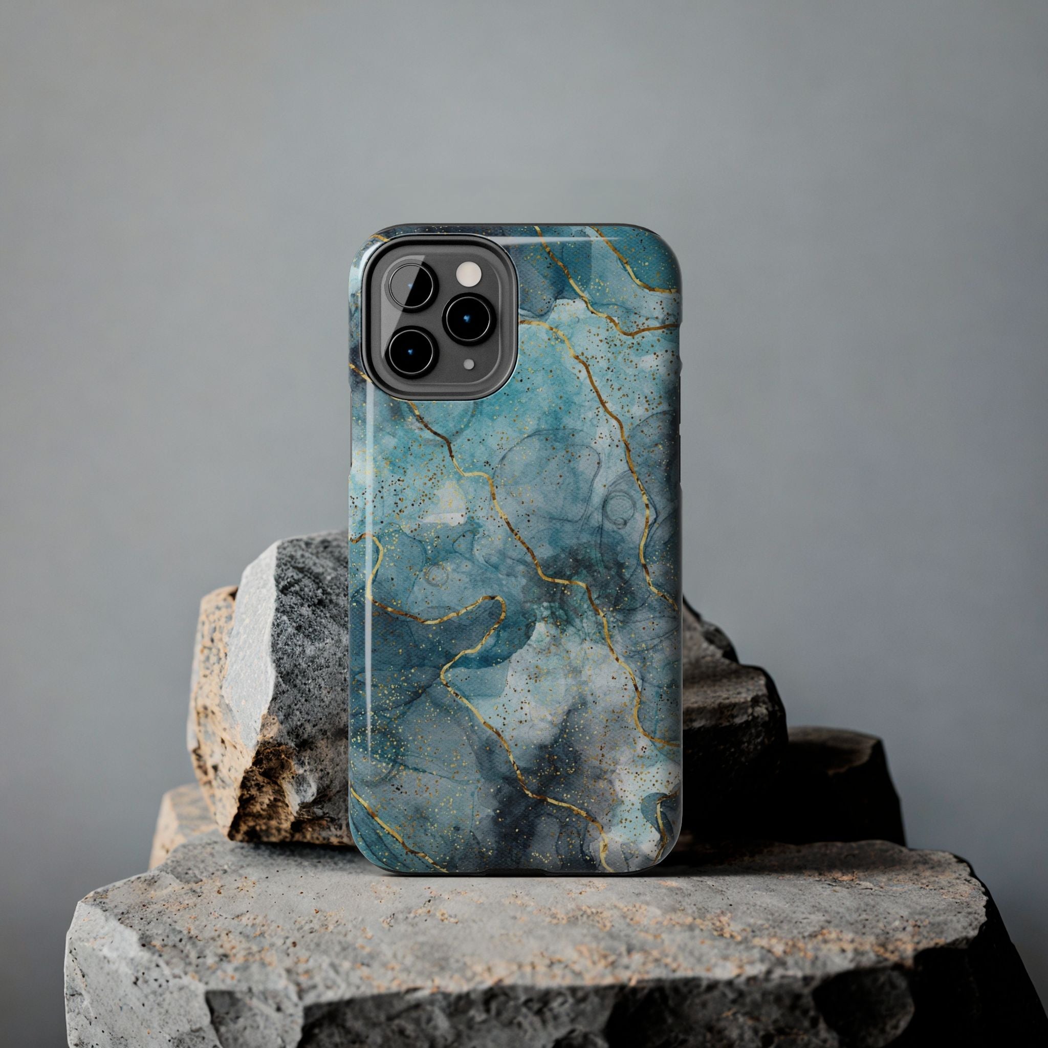 Blue Gold Marble, Elegant Phone Cases, Stylish Phone Covers, Chic Phone Protectors, Fashionable Case for Her, Trendy Smartphone Accessories