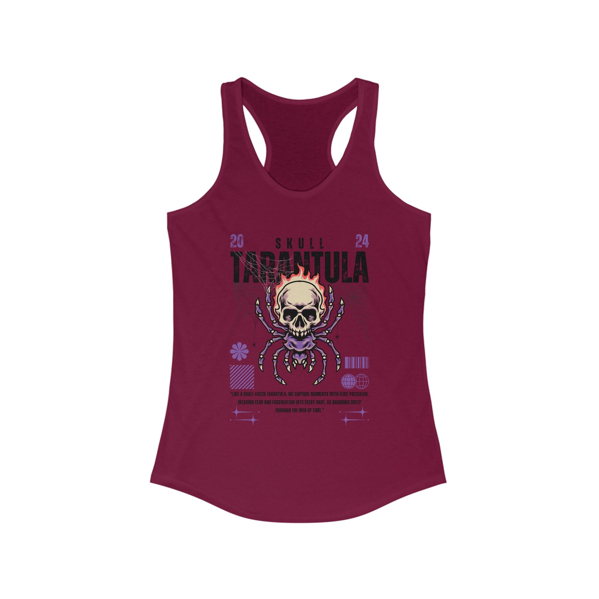 Workout Tank Tops for Women - Gym Exercise Athletic - Yoga Tops Racerback Sports Shirts - Tarantula - Shirt Print