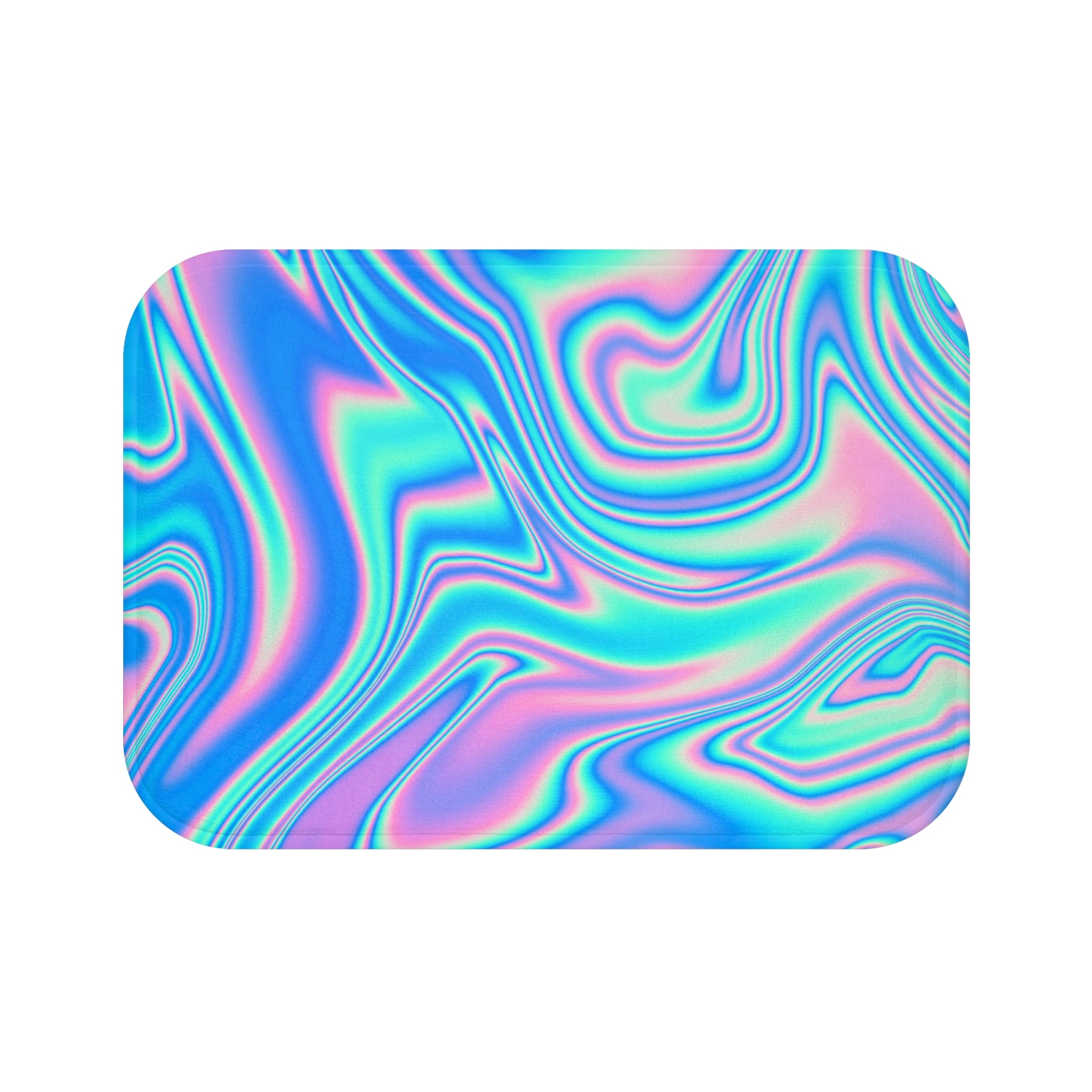 Blue Gradient Memory Foam Microfiber Bath Mat - Extra Soft Non-Slip Plush Rug, Machine Washable, Bathroom Floor, Tub & Shower