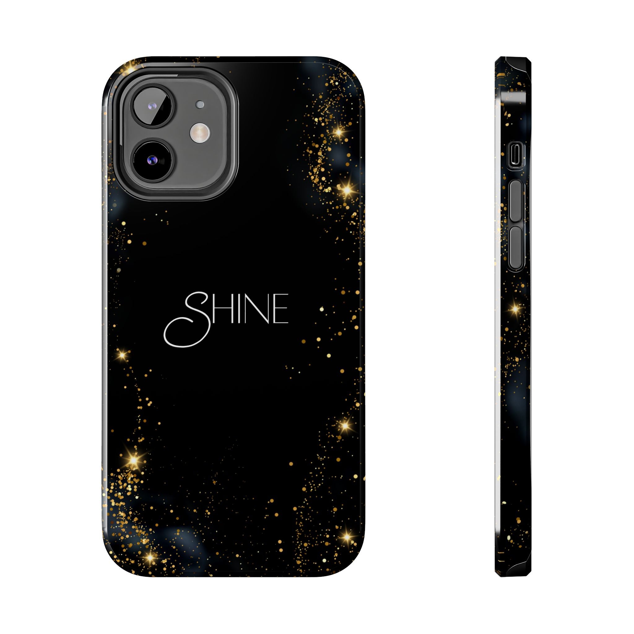 Black Shine Glitter, Elegant Phone Cases, Stylish Phone Covers, Chic Phone Protectors, Fashionable Case for Her, Trendy Smartphone Accessories