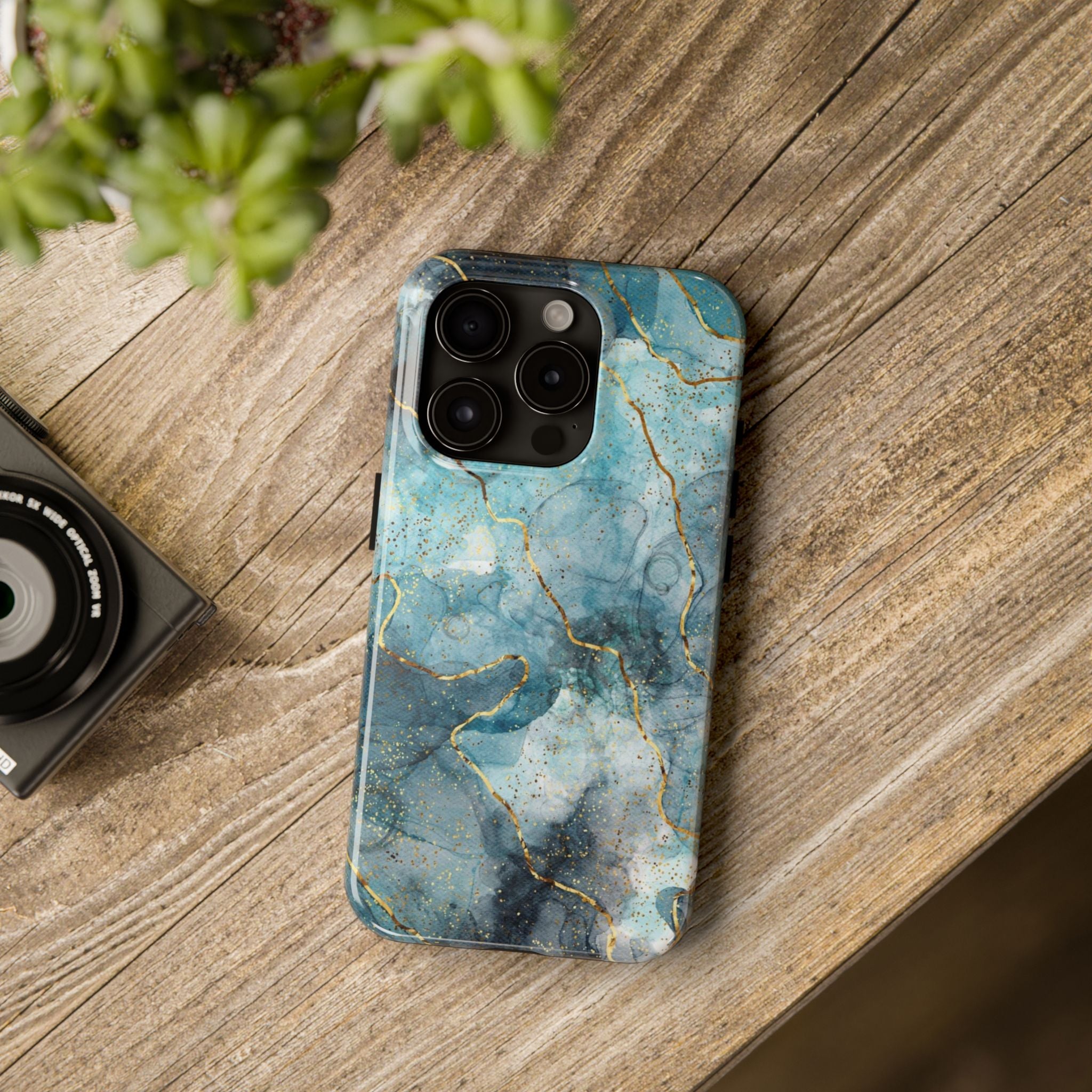 Blue Gold Marble, Elegant Phone Cases, Stylish Phone Covers, Chic Phone Protectors, Fashionable Case for Her, Trendy Smartphone Accessories