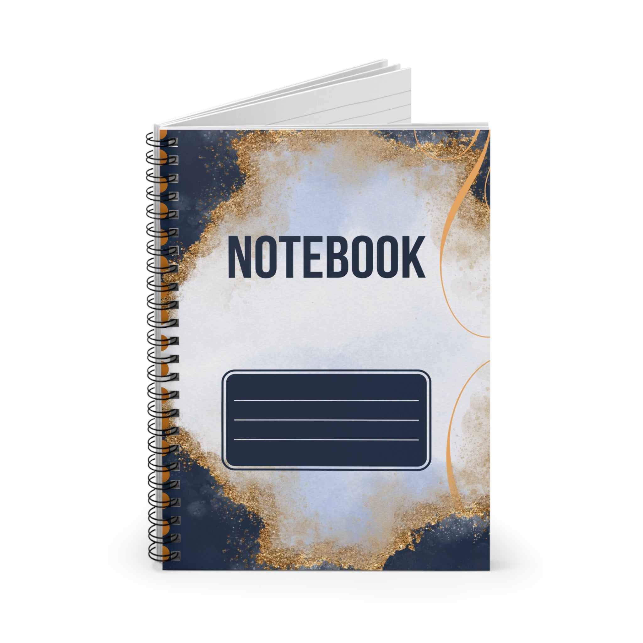 Blue and Gold Notebook, Spiral Notebook - Ruled Line, Notebook, Office Supplies, School Supplies