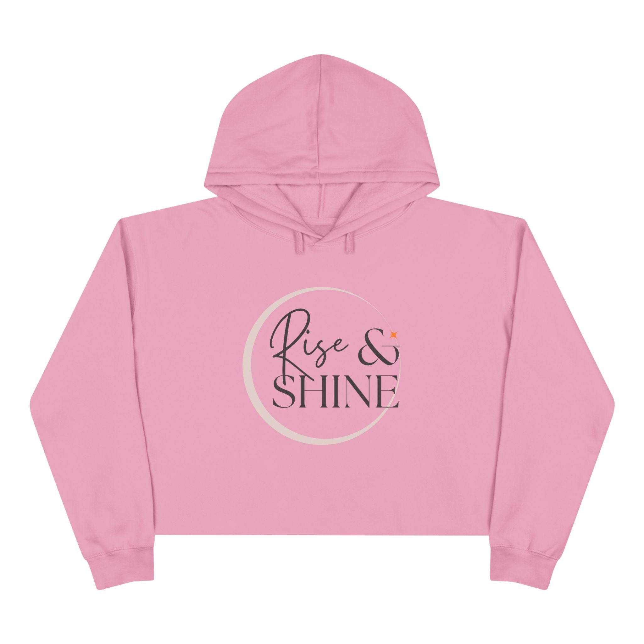 Rise and Shine Casual Hoodie, Women's Cropped Sweatshirt Fleece Pullover, Crop Hoodie for Women, Long Sleeve Crop Top, Cozy Cropped Hooded