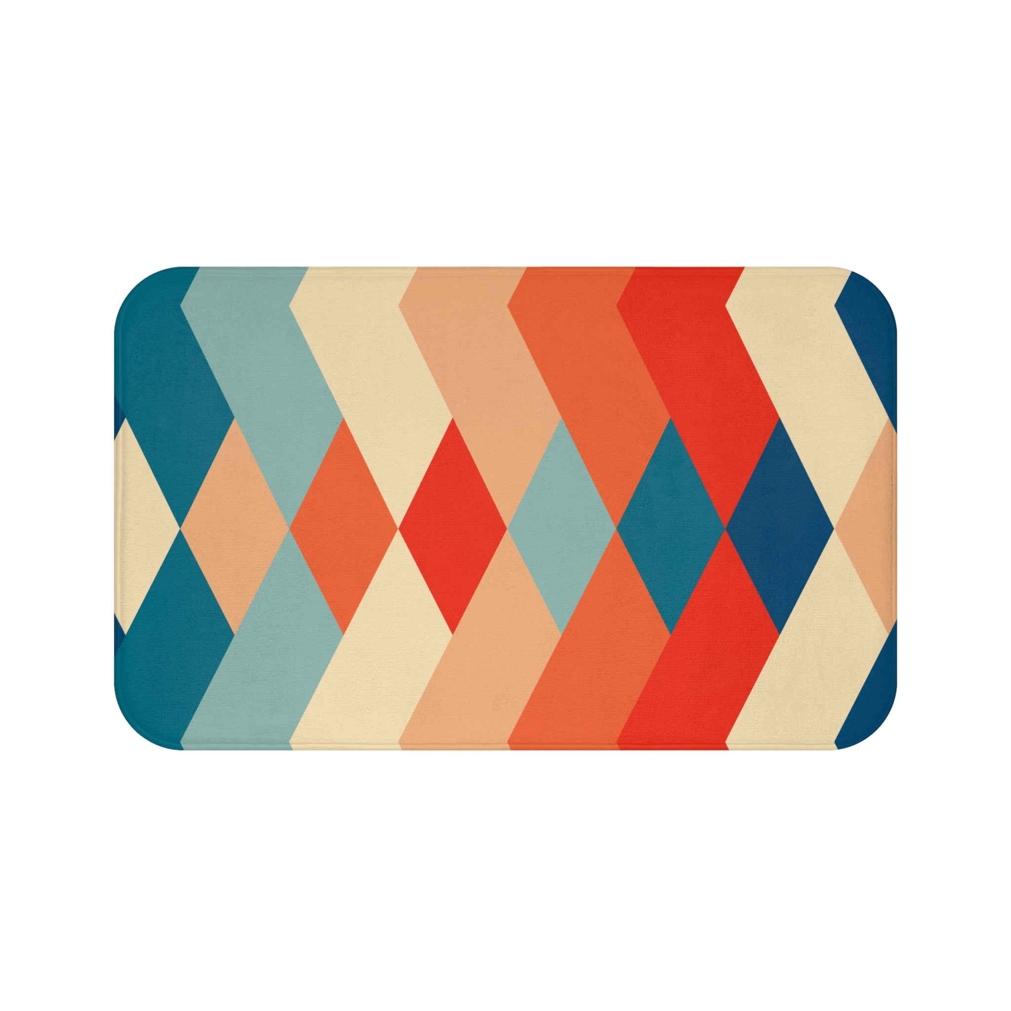 Vintage Pattern Memory Foam Microfiber Bath Mat - Extra Soft Non-Slip Plush Shaggy Rug, Machine Washable, Bathroom Floor