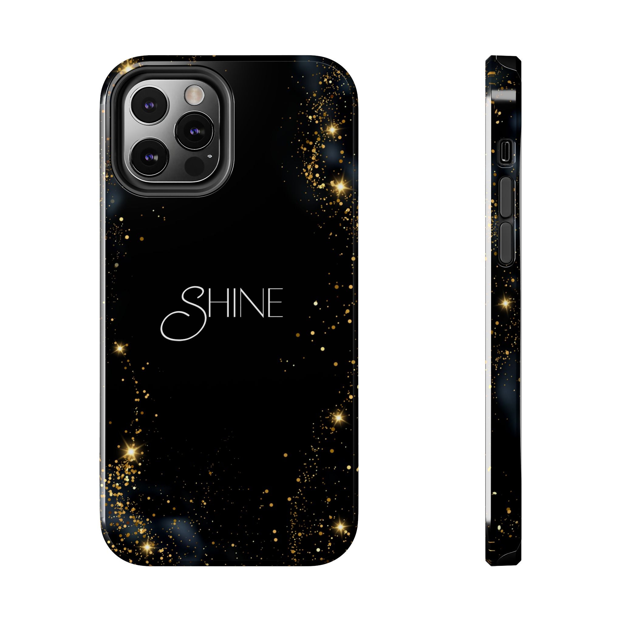 Black Shine Glitter, Elegant Phone Cases, Stylish Phone Covers, Chic Phone Protectors, Fashionable Case for Her, Trendy Smartphone Accessories