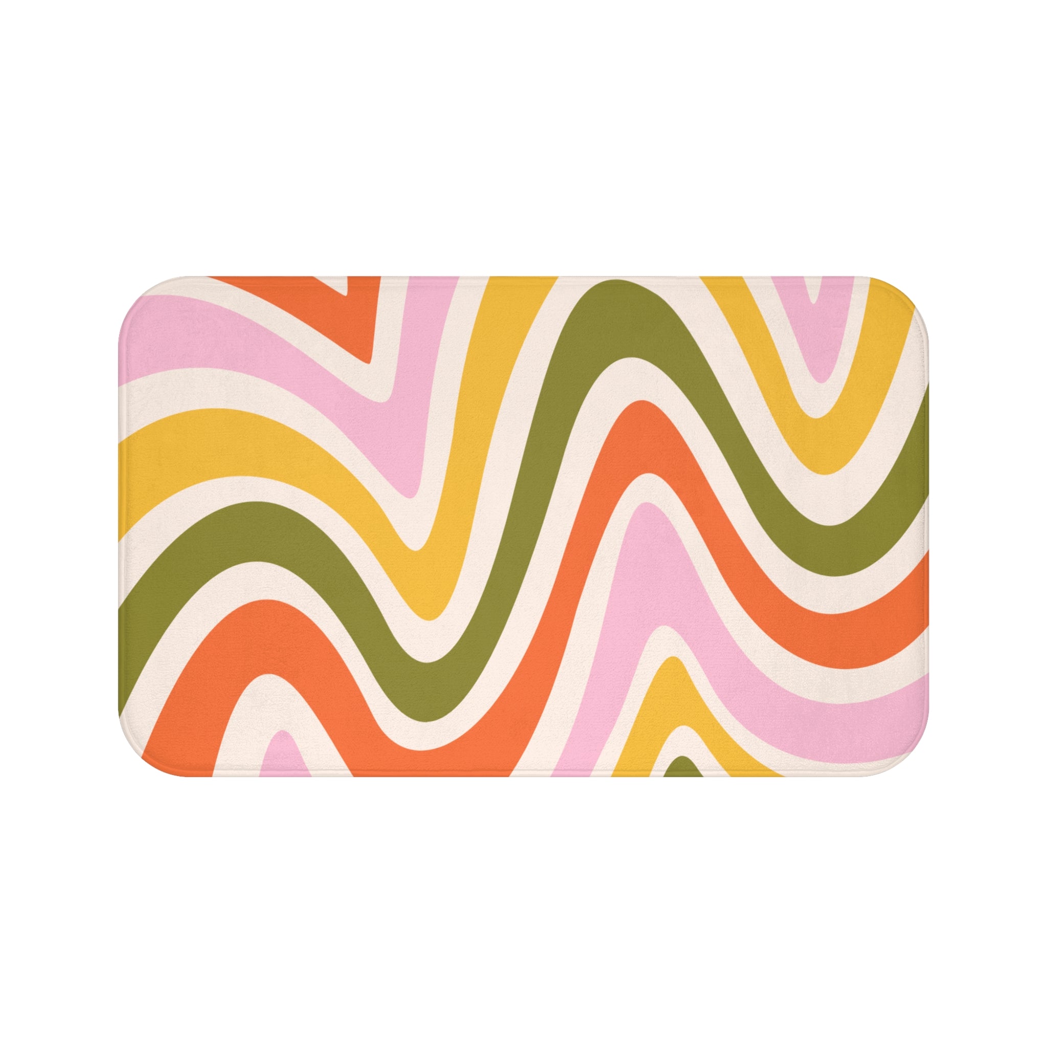 Yellow Green Memory Foam Microfiber Bath Mat - Extra Soft Non-Slip Plush Rug, Machine Washable, Bathroom Floor, Tub & Shower