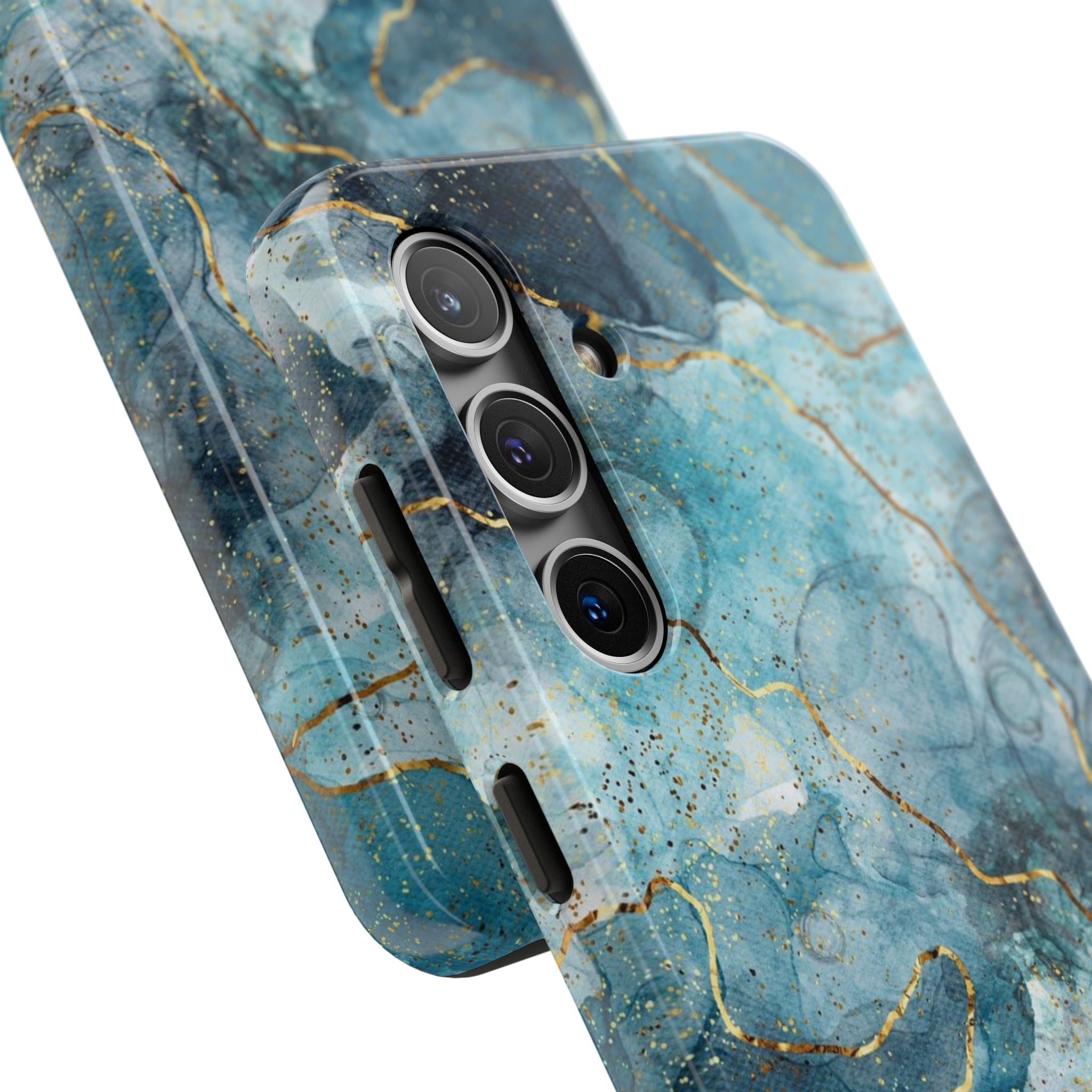 Blue Gold Marble, Elegant Phone Cases, Stylish Phone Covers, Chic Phone Protectors, Fashionable Case for Her, Trendy Smartphone Accessories