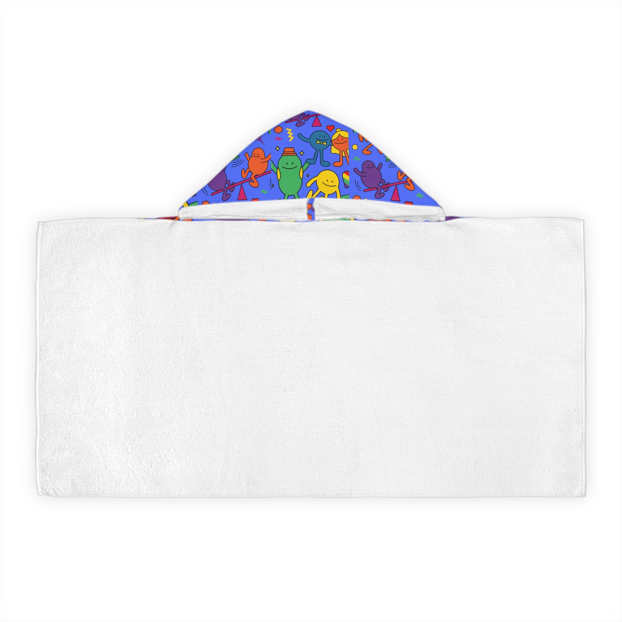 Colorful Cartoon Design Hooded Towel, Cute Designs - Youth Hooded Towel