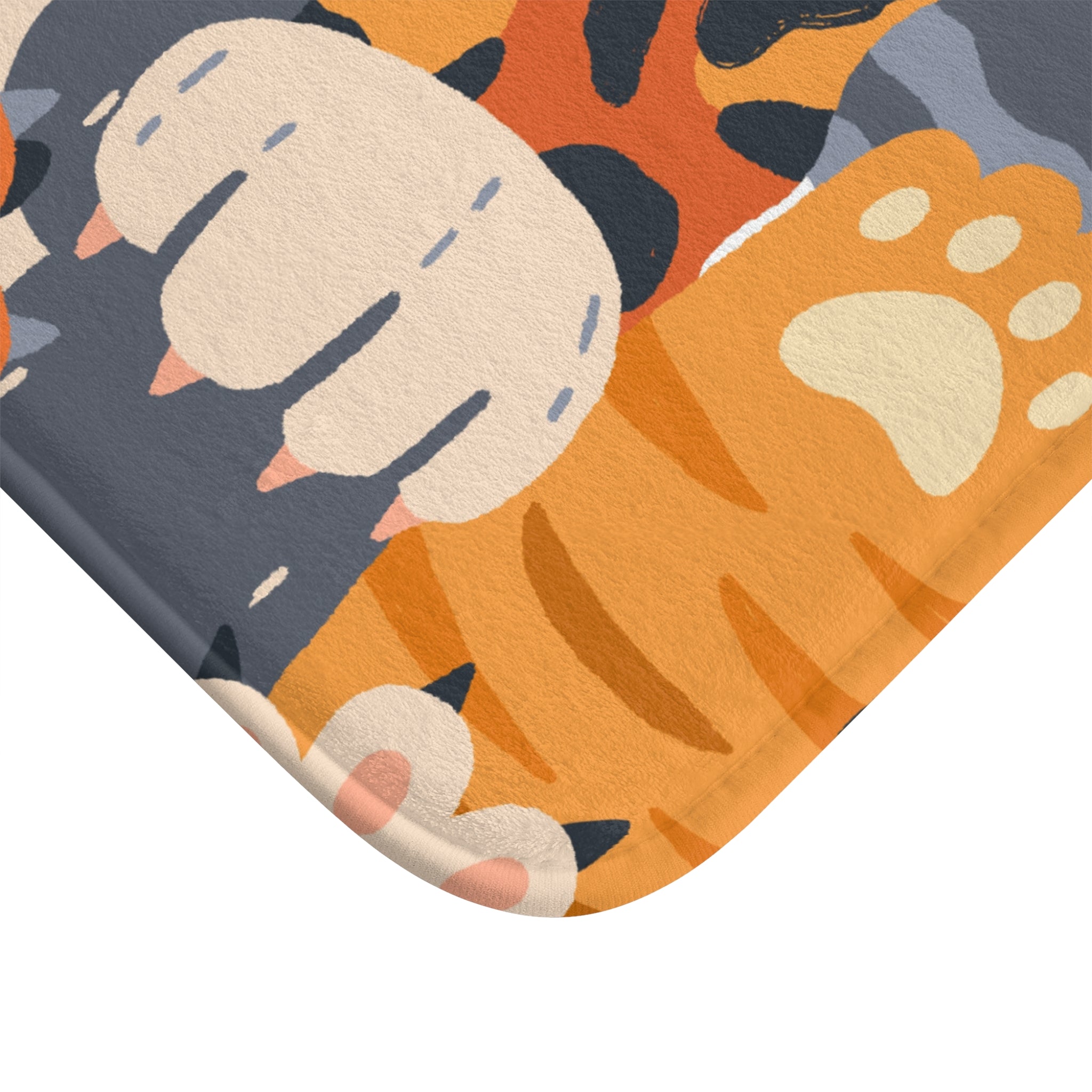 Paw Print Memory Foam Microfiber Bath Mat - Extra Soft Non-Slip Plush Rug, Machine Washable, Bathroom Floor, Tub & Shower