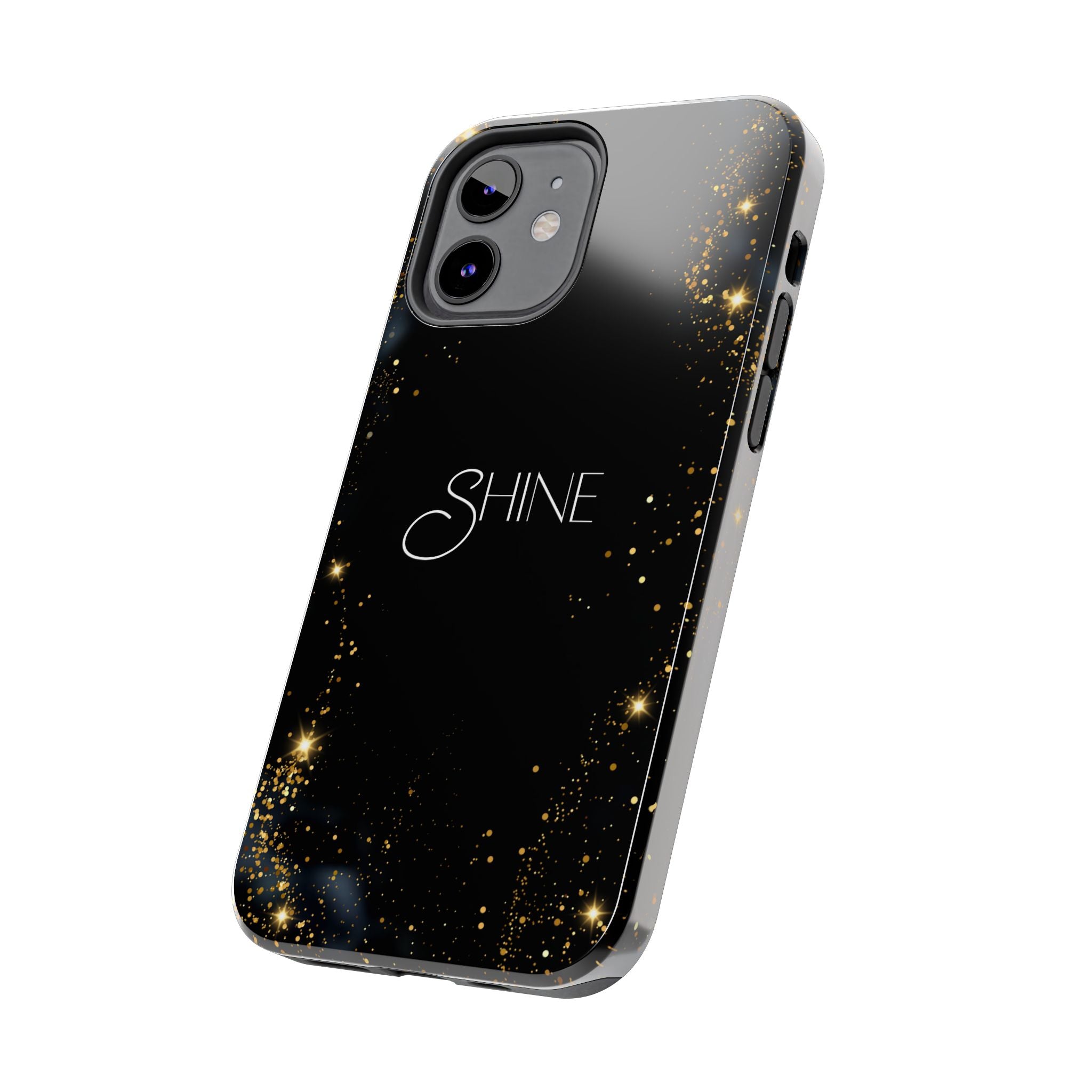 Black Shine Glitter, Elegant Phone Cases, Stylish Phone Covers, Chic Phone Protectors, Fashionable Case for Her, Trendy Smartphone Accessories